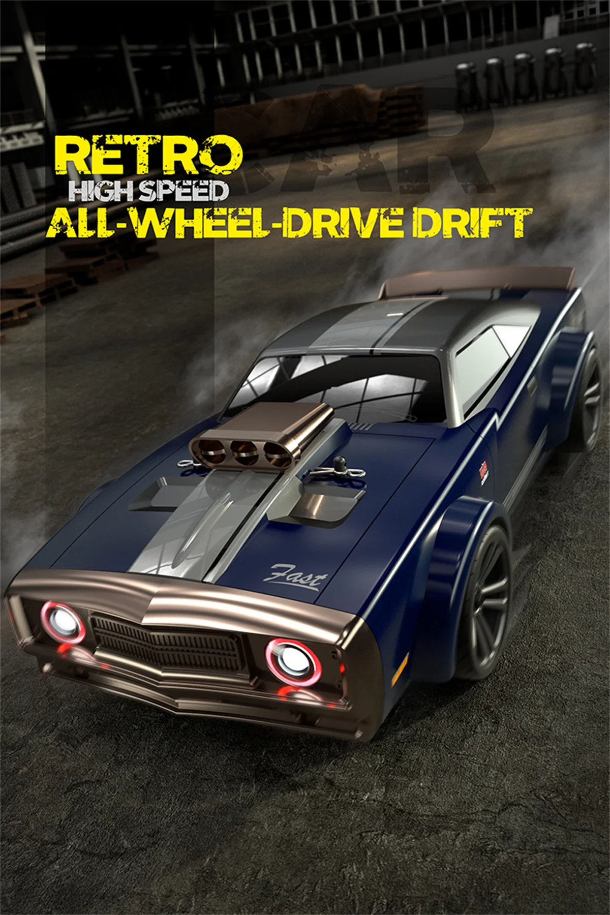 1:14 Electric 50km Speed 4WD 2.4GHz RC Remote Control Drift Drag Car With Replacement Tire LED Light