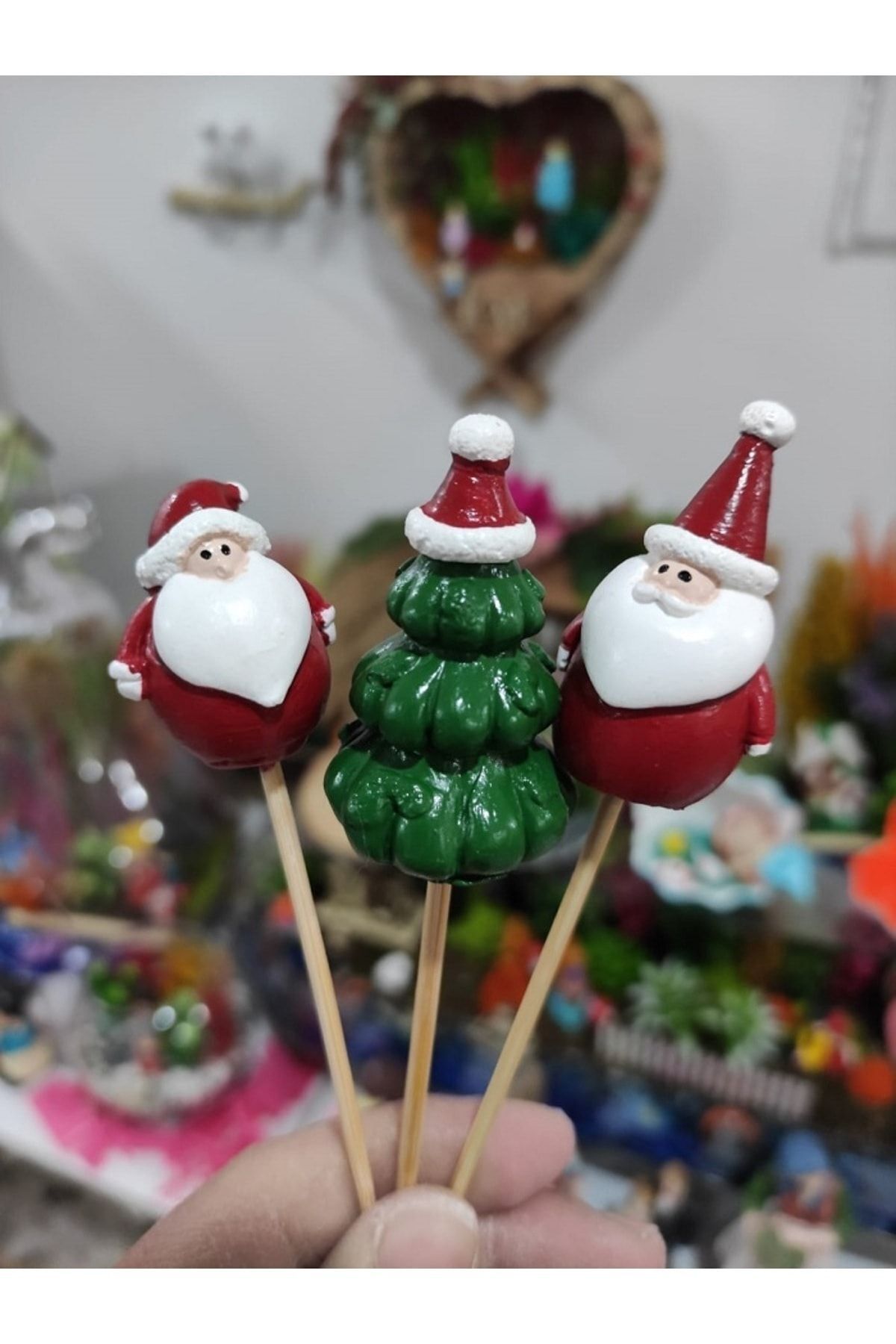 3'lü Kardan Adam Maket Kürdanlı Cupcake Pasta Süsü Doğum Günü Süsleri Pasta Kürdanı