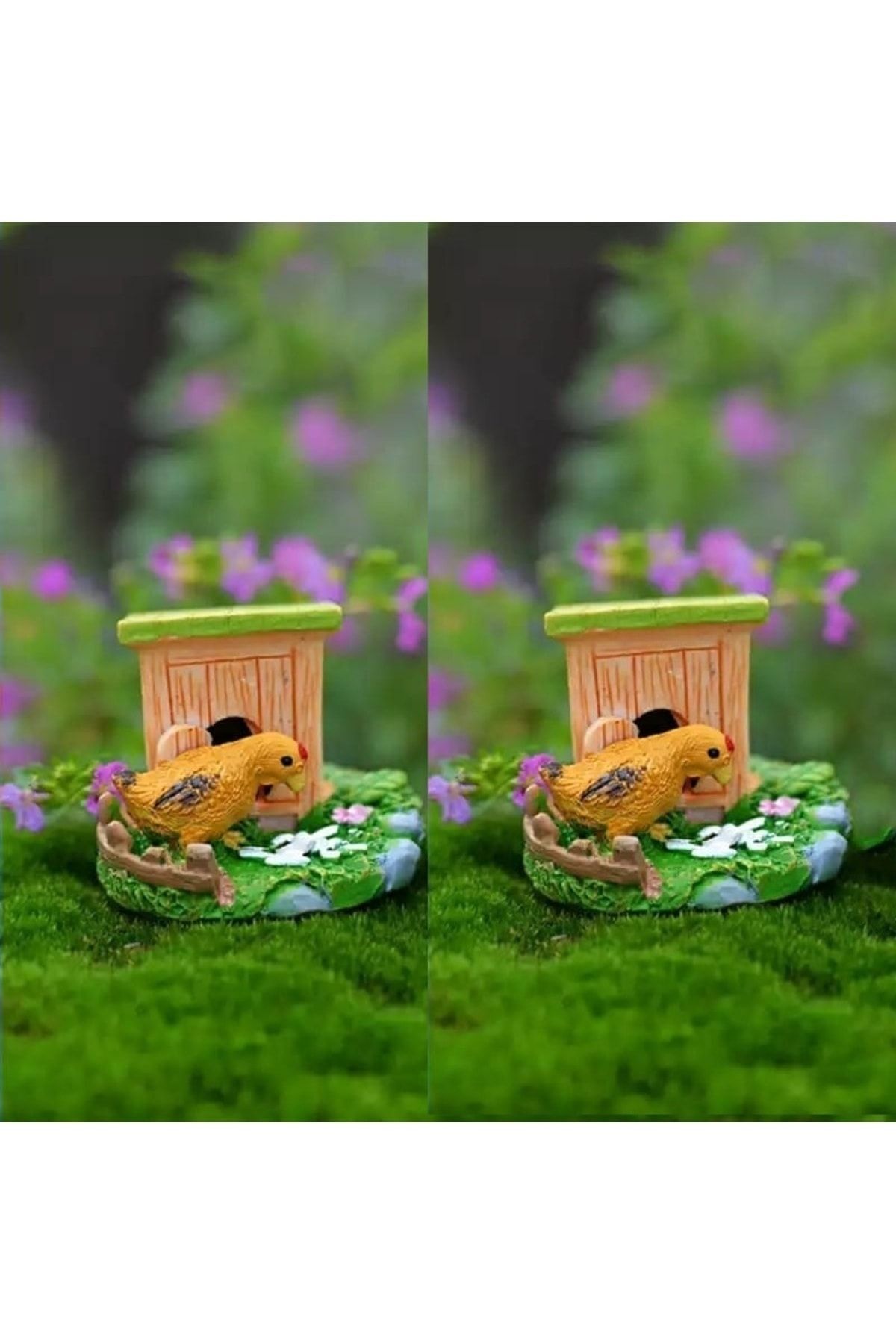 1 Adet Tavuk Evi Maket Kürdanlı Cupcake Pasta Süsü Doğum Günü Süsleri Kürdan Süsü