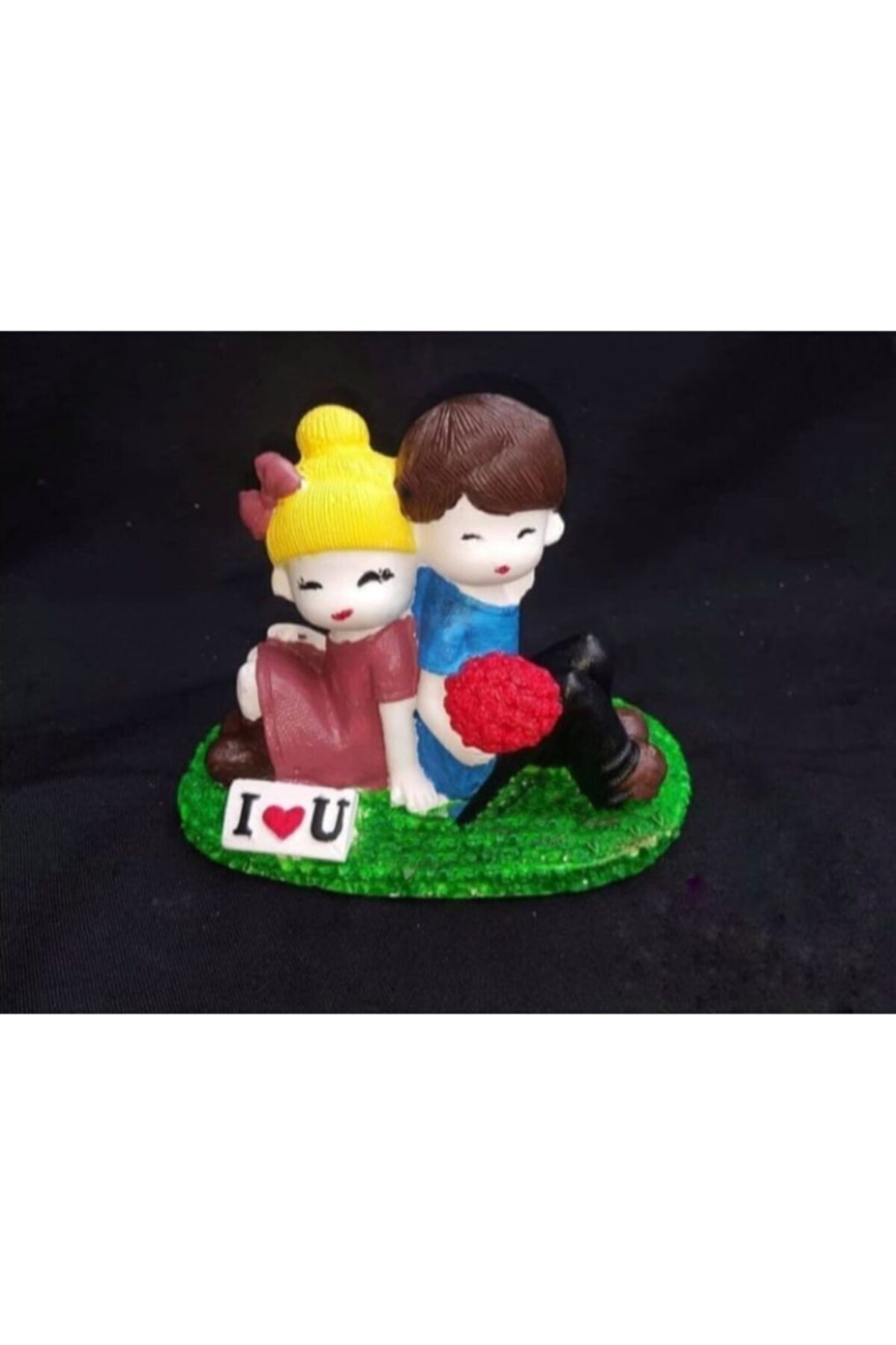 Çiçekli Sevgililer Teraryum Obje Teraryum Süsü Aksesuar