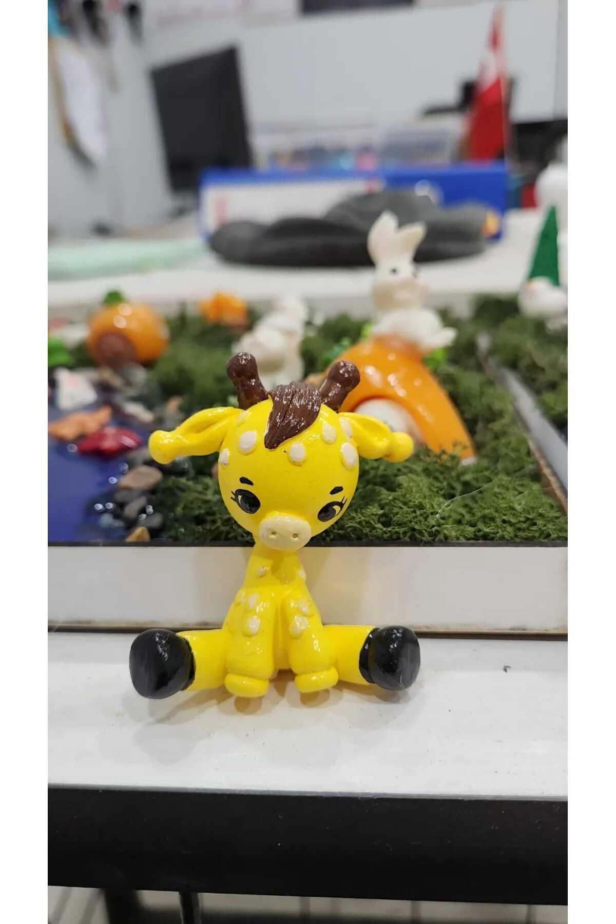 Zürafa Minyatür Figür Mini Figür Minyatür Eşya Dekor Diorama