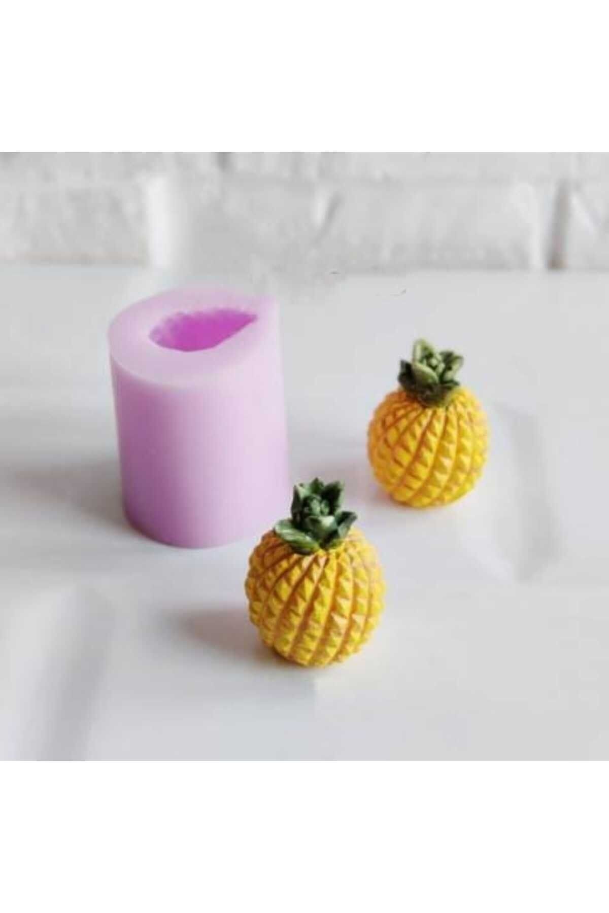 2'li Ananas Maket Kürdanlı Cupcake Pasta Süsü Doğum Günü Süsleri Kürdan Süsü