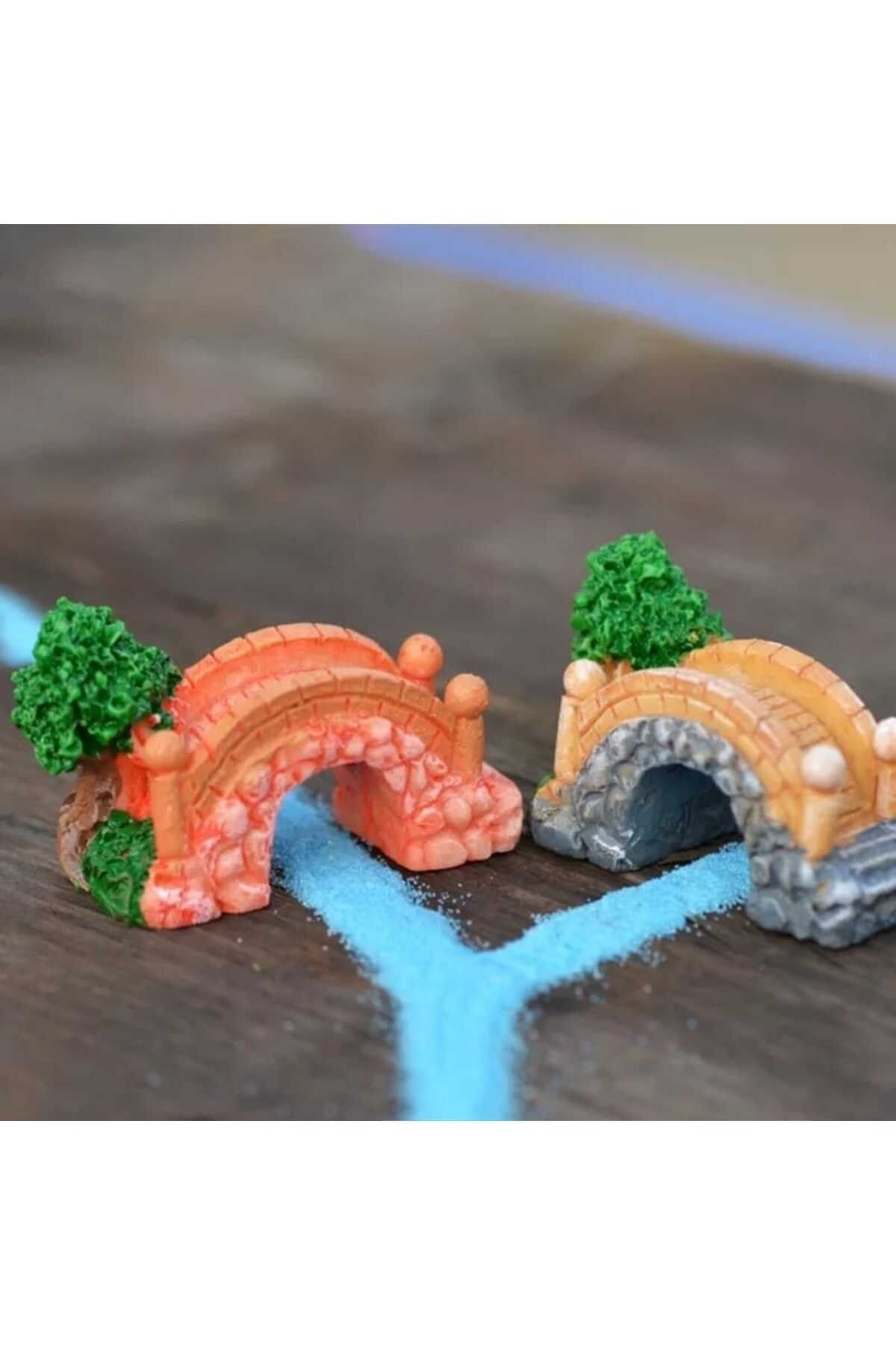 2'li Köprü Maket Kürdanlı Cupcake Pasta Süsü Doğum Günü Süsleri Kürdan Süsü