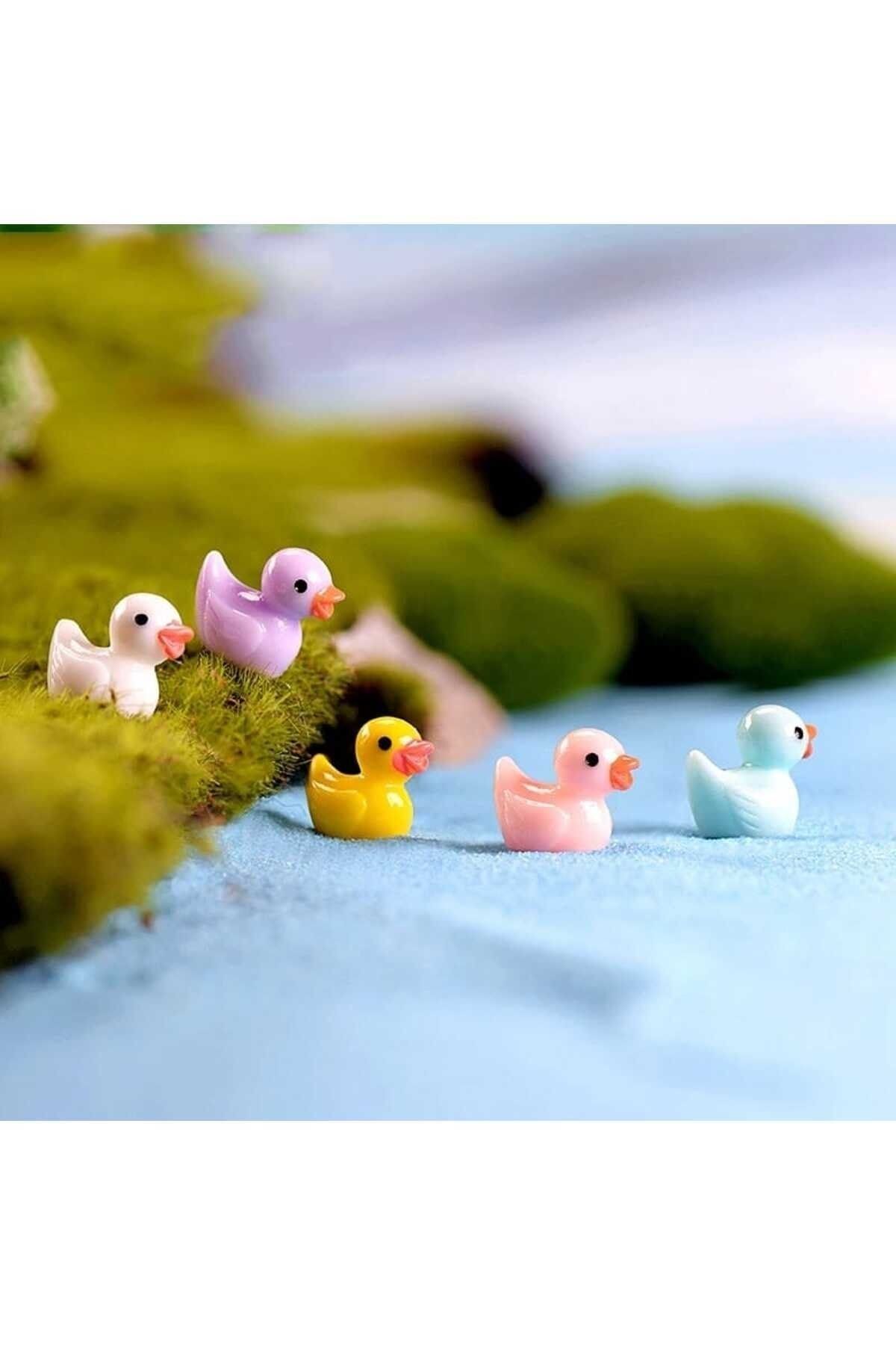 5'li Minik Ördekler Maket Kürdanlı Cupcake Pasta Süsü Doğum Günü Süsleri Pasta Kürdanı