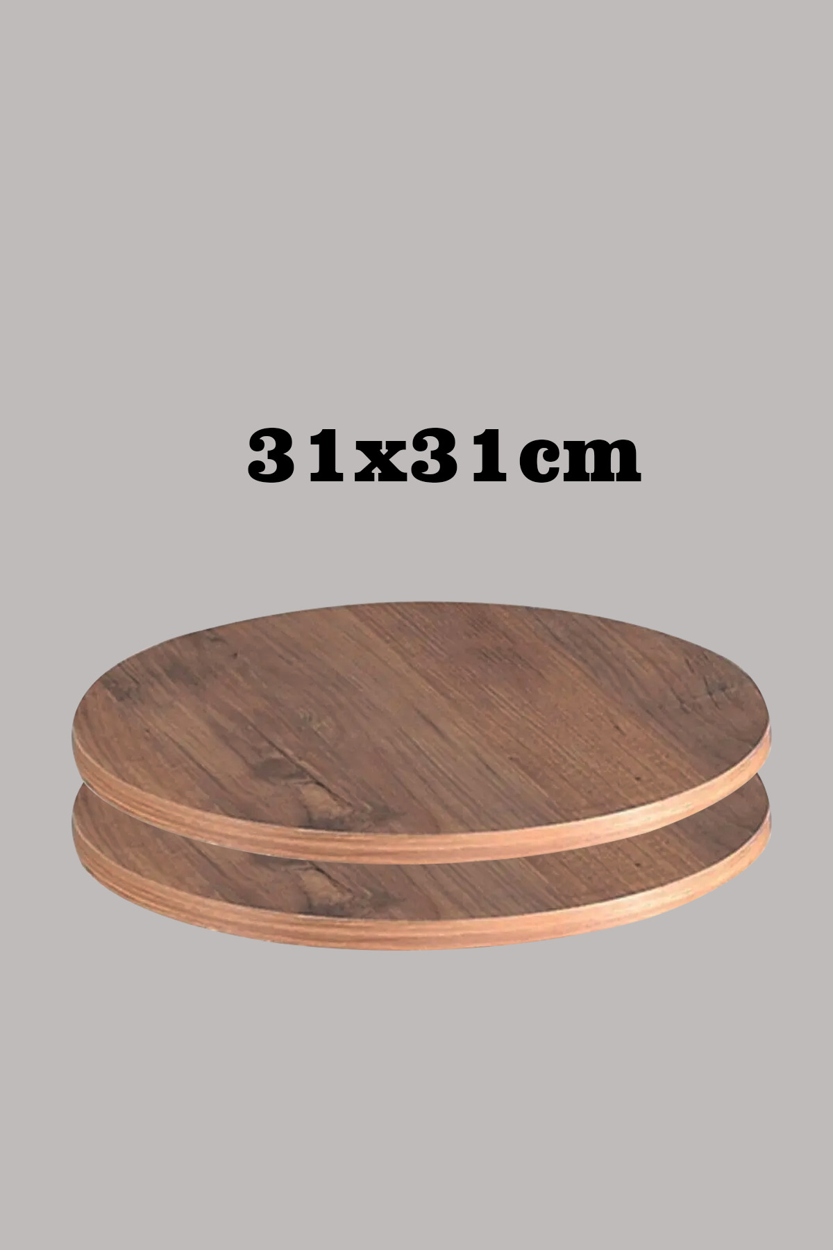 Koyu Ceviz 31 X 31 Cm 3'lü Suntalam Sehpa Üst Tablası Dekorasyon Sunum Tabağı