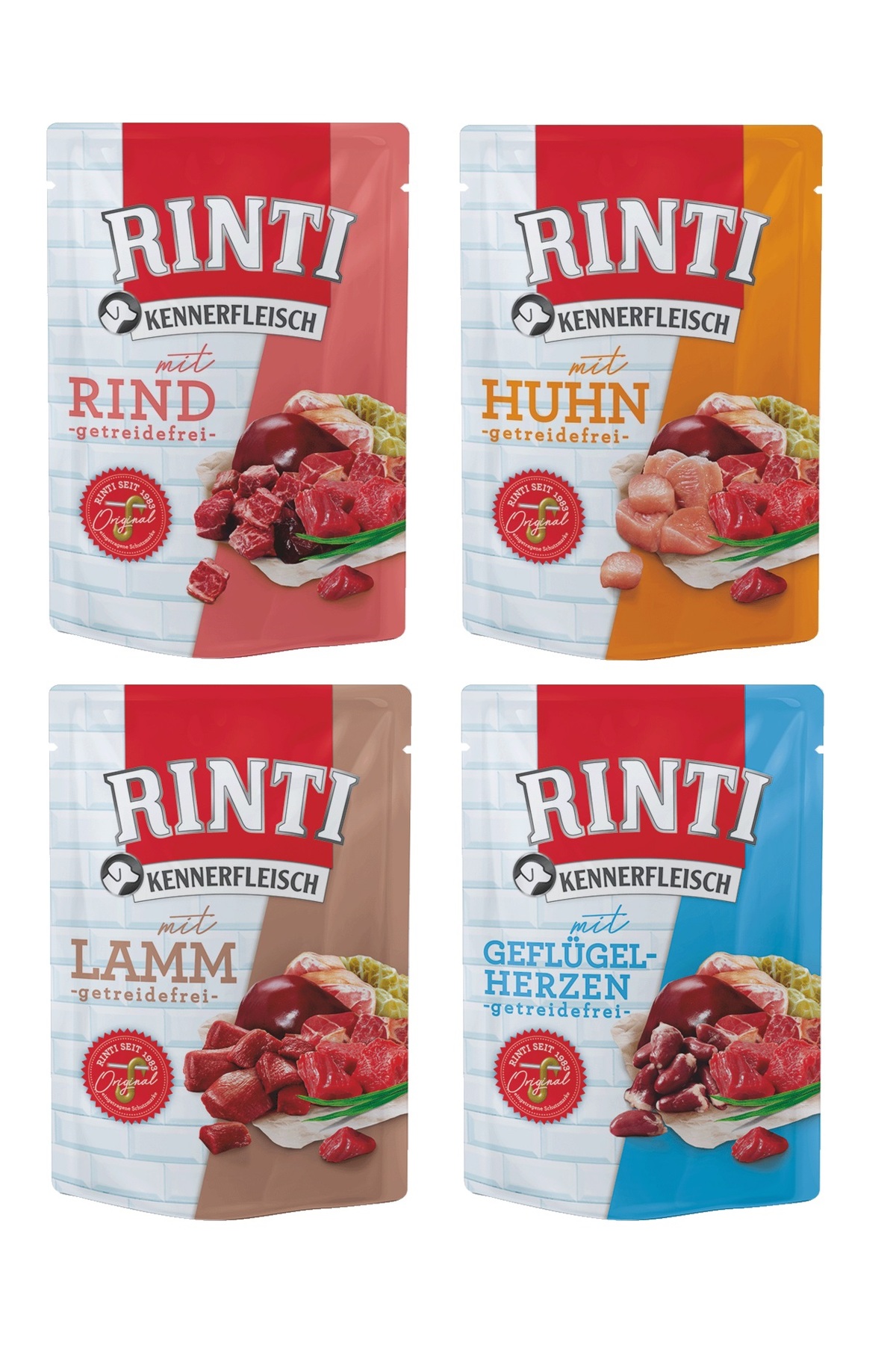 Rinti Pouch 4 Çeşit Karma Köpek Yaş Mama 400 Gr. X 4 Adet