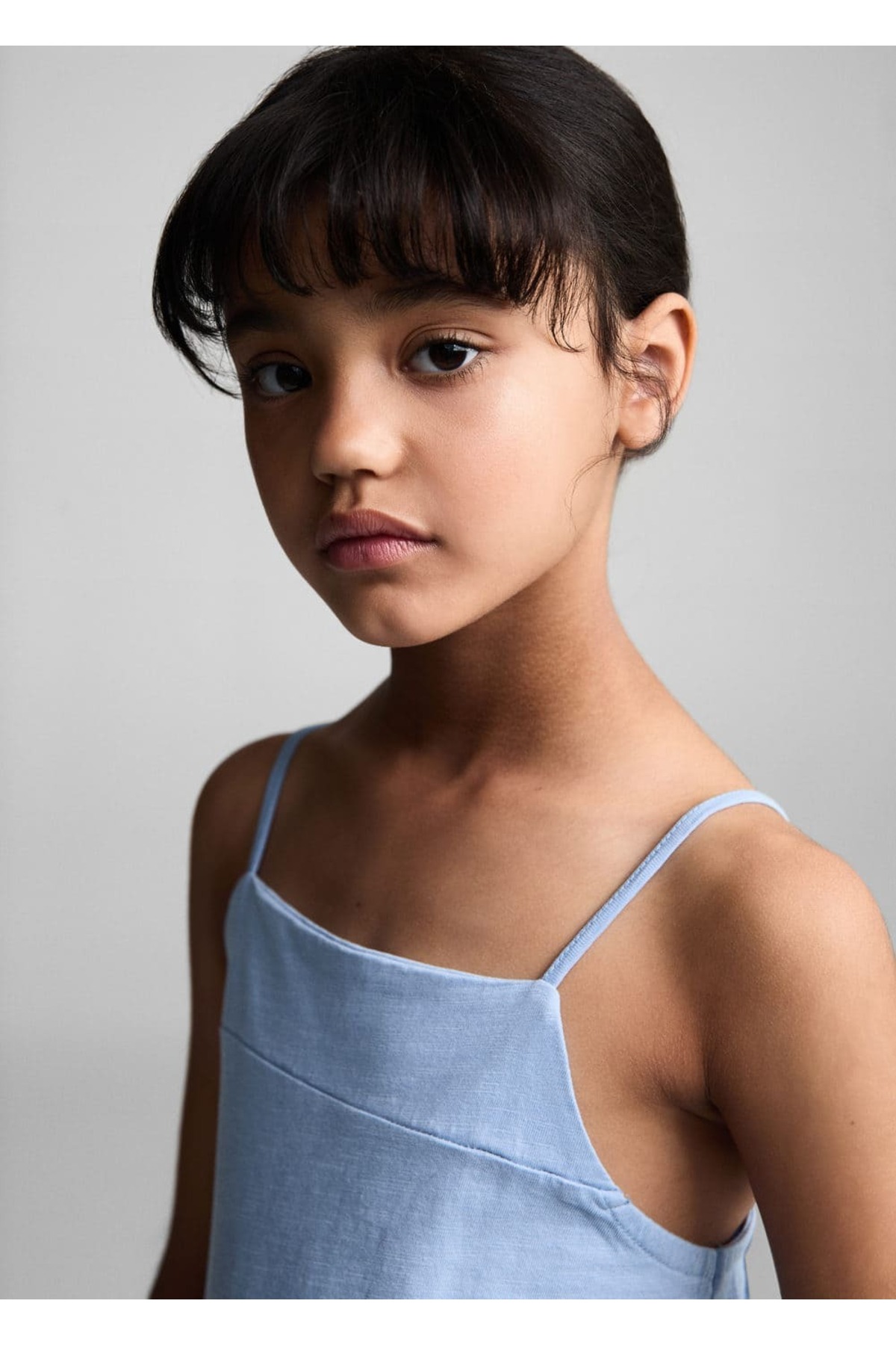 لباس مجلسی دخترانه آبی منگوMANGO Kids | 67087916 اورجینال - تصویر 5