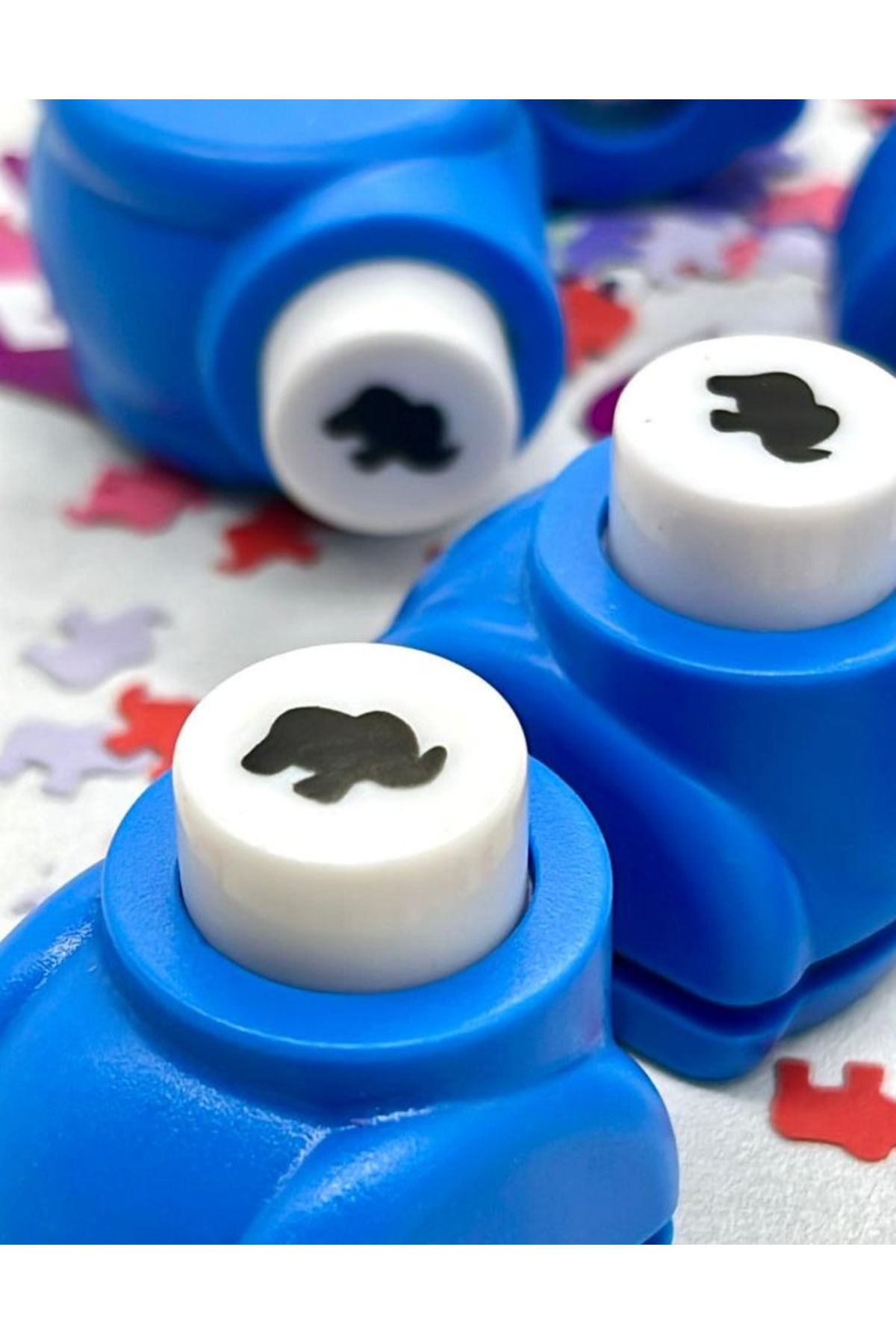 Kağıt Gemi Dükkan Fil Desenli Mavi Mini Delgeç