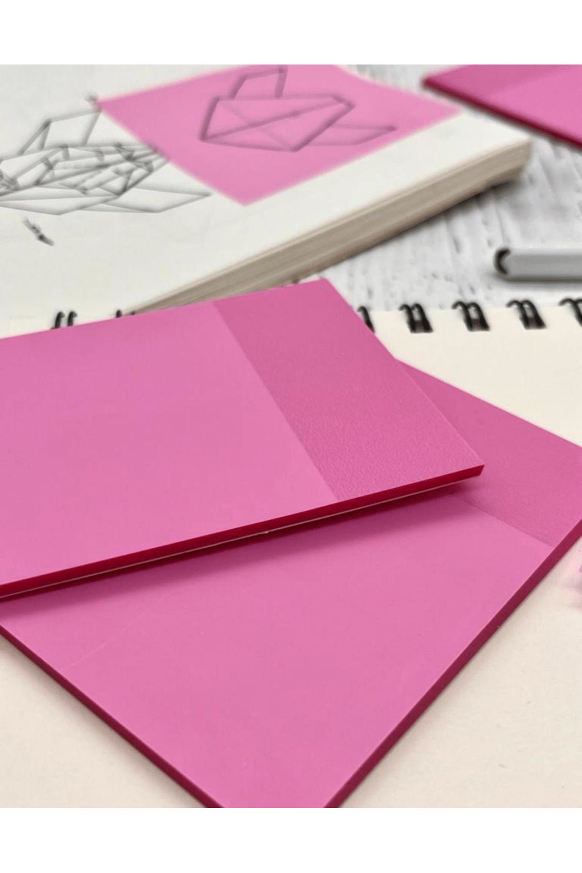 Kağıt Gemi Dükkan-Soft Dark Pink Transparent Post-it / Transparent Sticky Note / Sticky Note / Bullet Journal 8