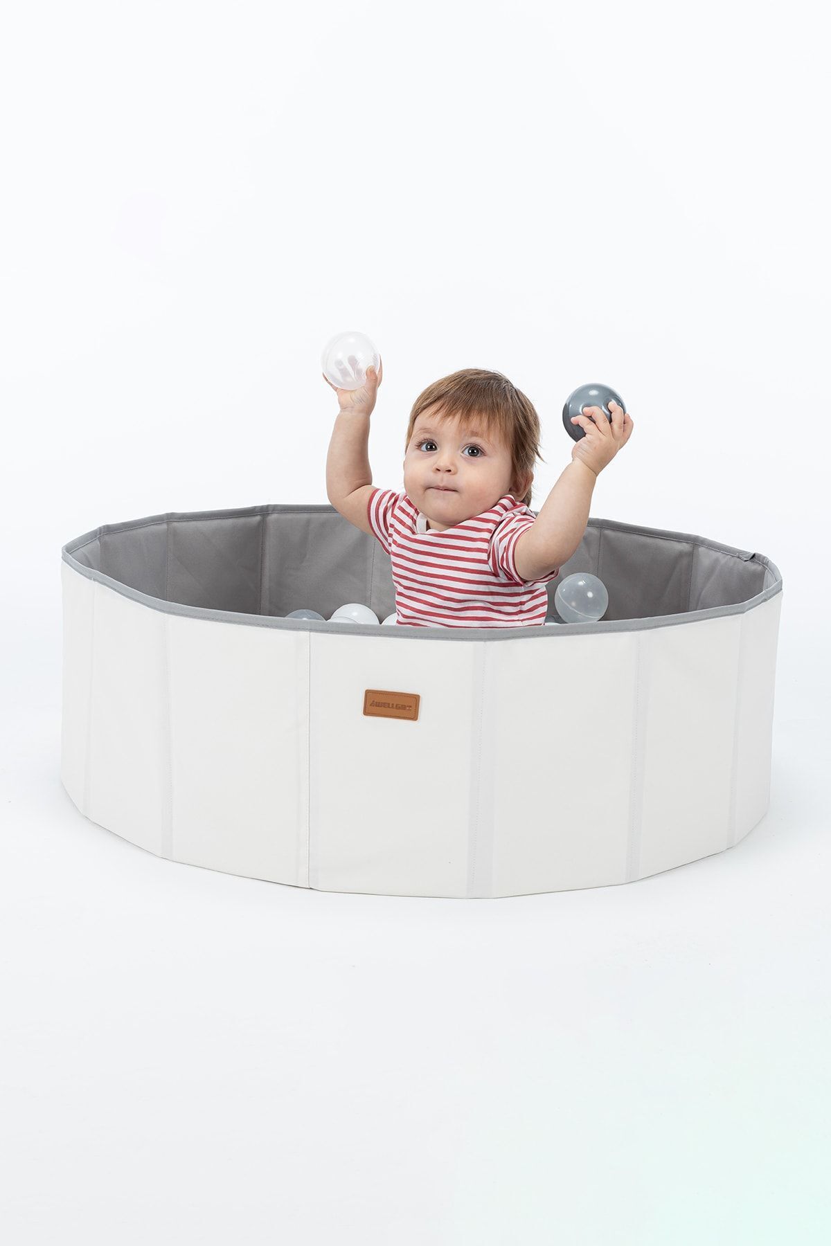 Wellgro 90 Toplu Katlanır Top Havuzu - Ekru fotoğrafı 4 (önizleme)