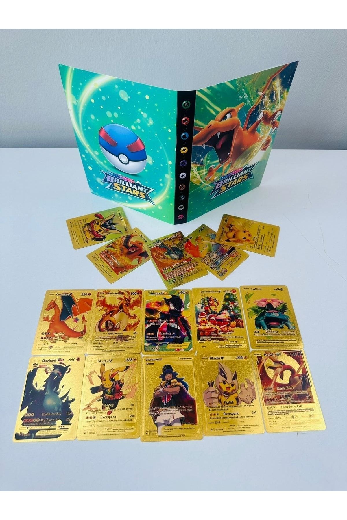 Pokemon Özel Seri 15 Adet Gold Kart Ve Pokemon Kart Albümü