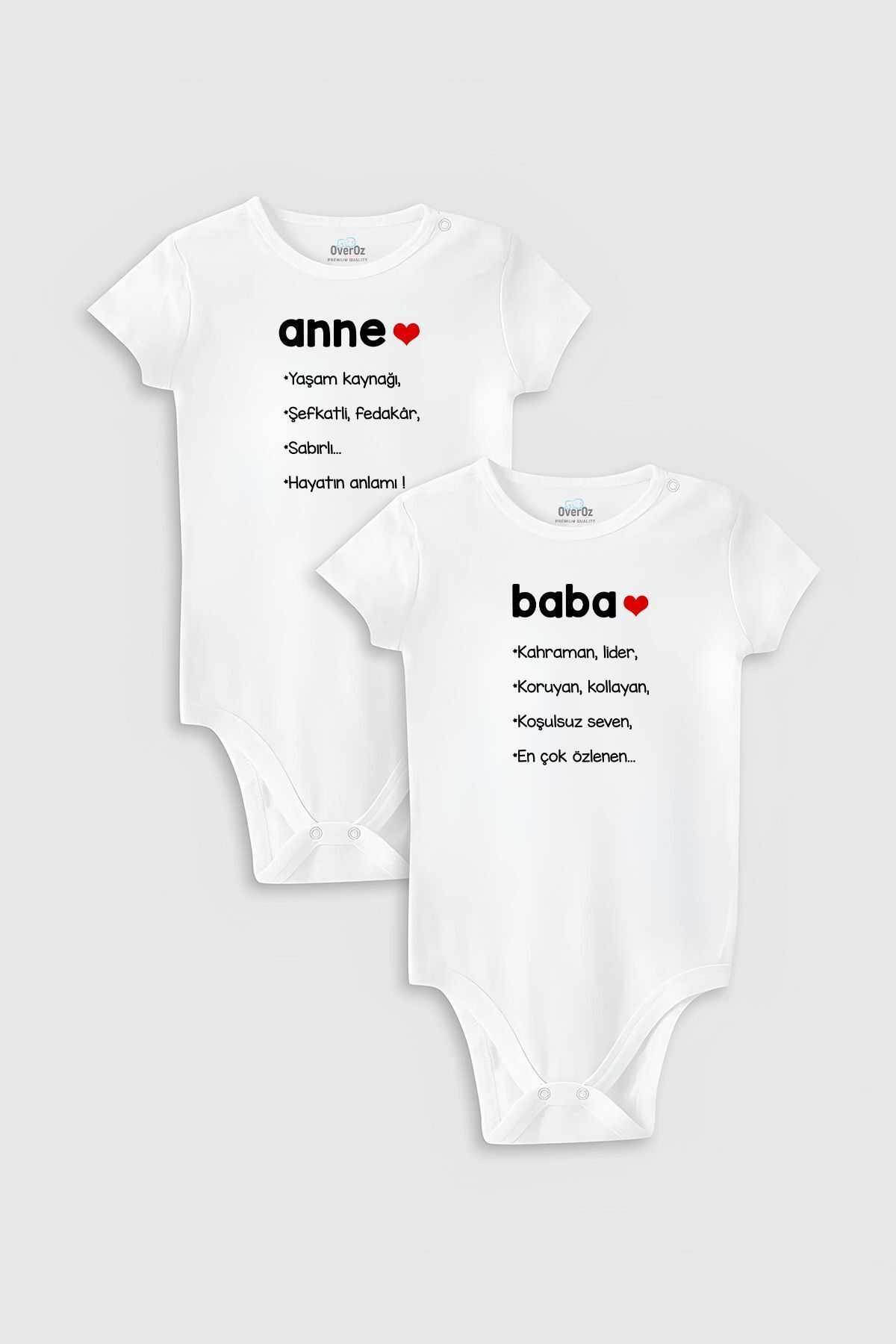 Organic 100% Cotton Parent Printed 2-Piece Baby Body Set White Snapsuit Double5117-5118