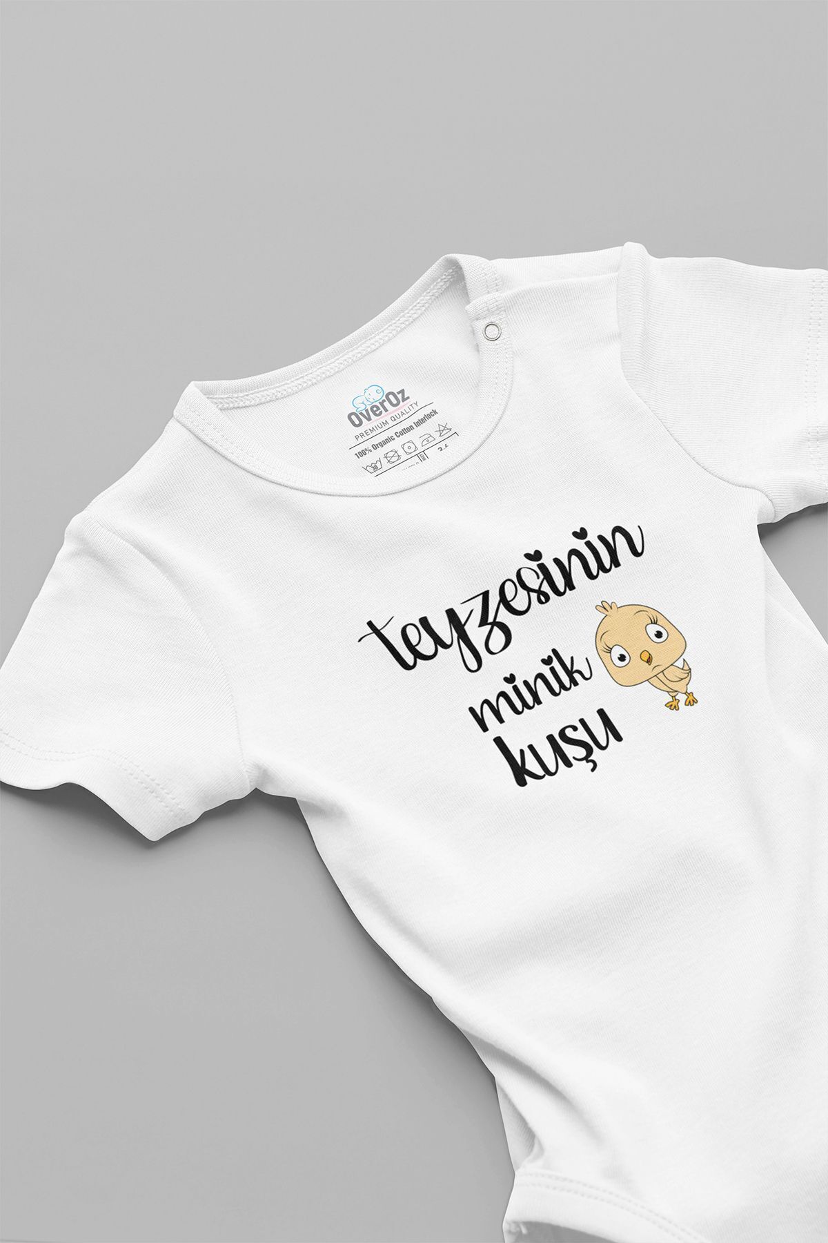 بادی نوزادی طرح پرنده کوچولوی صد در صد پنبهای اونت، آستین کوتاه، دکمهدار، کد ۵۲۴۳  بادی نوزادی طرح پرنده کوچولوی صد در صد پنبهای اونت، آستین کوتاه، دکمهدار، کد ۵۲۴۳