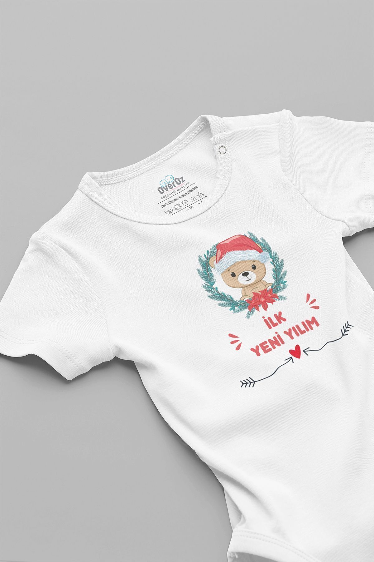  بادی نوزادی طرح‌دار طرح سال نو، ۱۰۰٪ پنبه ارگانیک، کد ۵۶۸۴