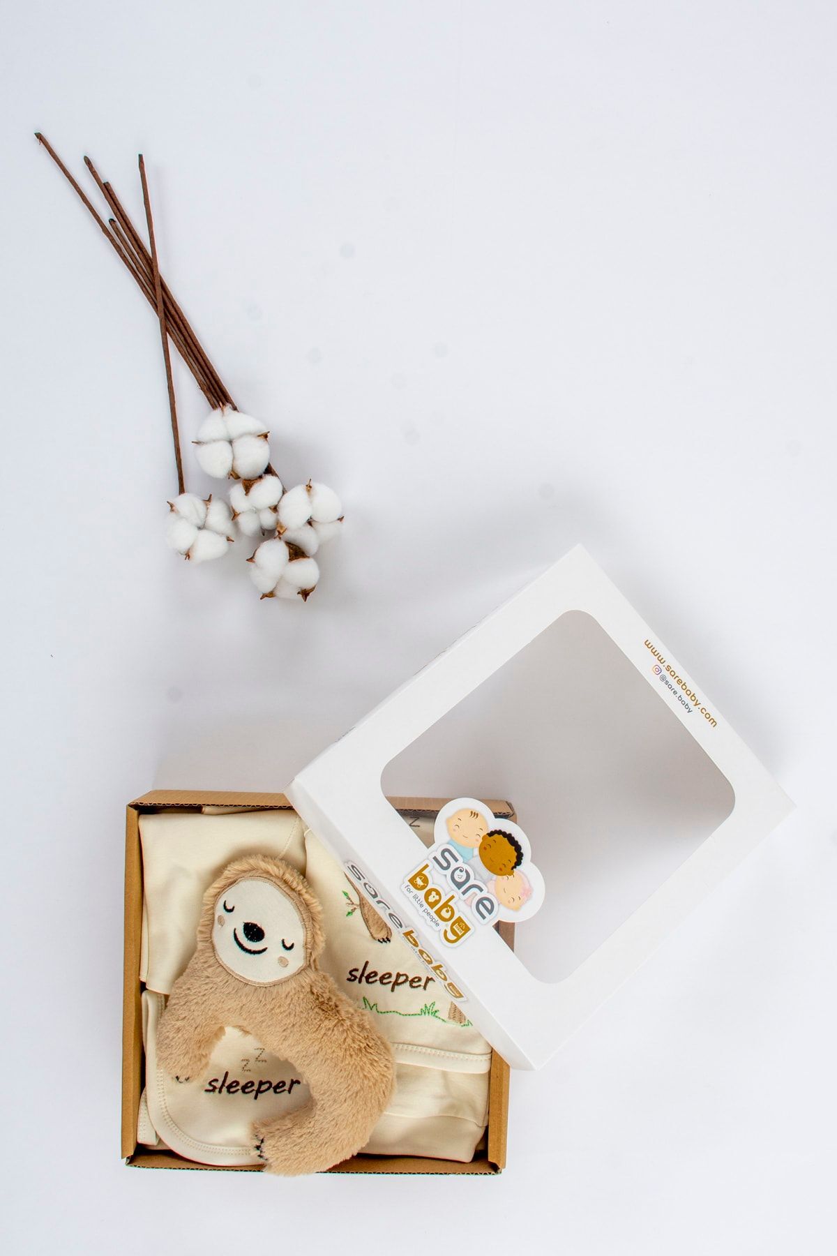 Sarebaby Sevimli Uykucu Oyuncak Hediyeli Organik Hastane Çıkışı 10'lu Set fotoğrafı 4 (önizleme)