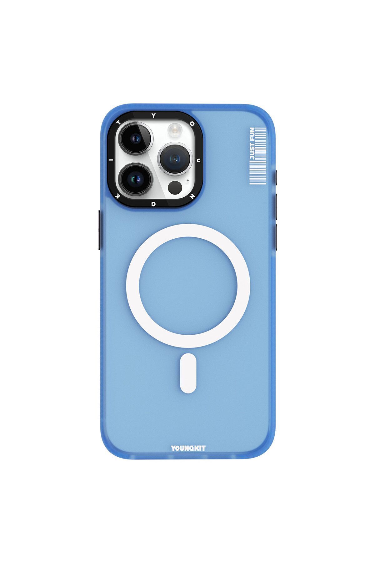 iPhone 15 Pro Youngkit Colored Sand Serisi Magsafe Uyumlu Kılıf Mavi