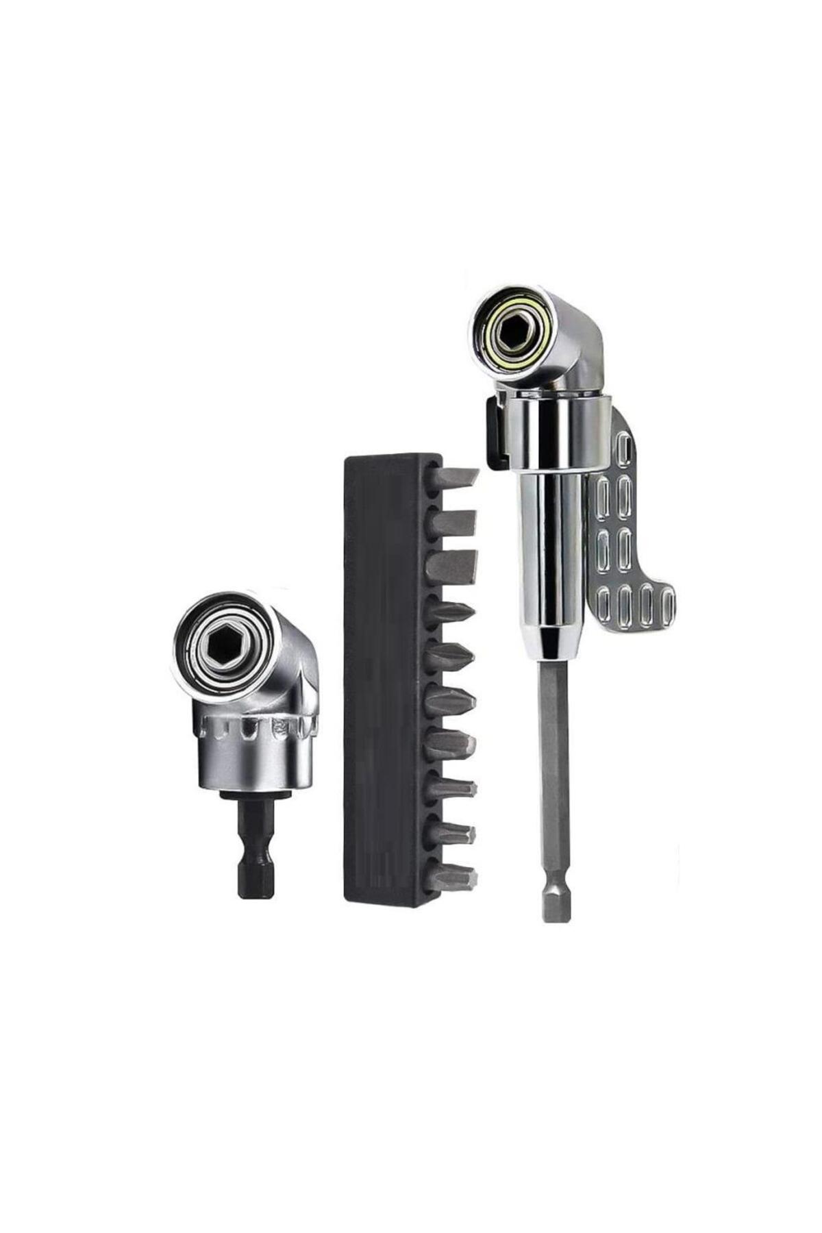 DepoMega 12 Parça Köşe Vidalama Açılı Matkap Adaptörü Dar Alan Vidalama