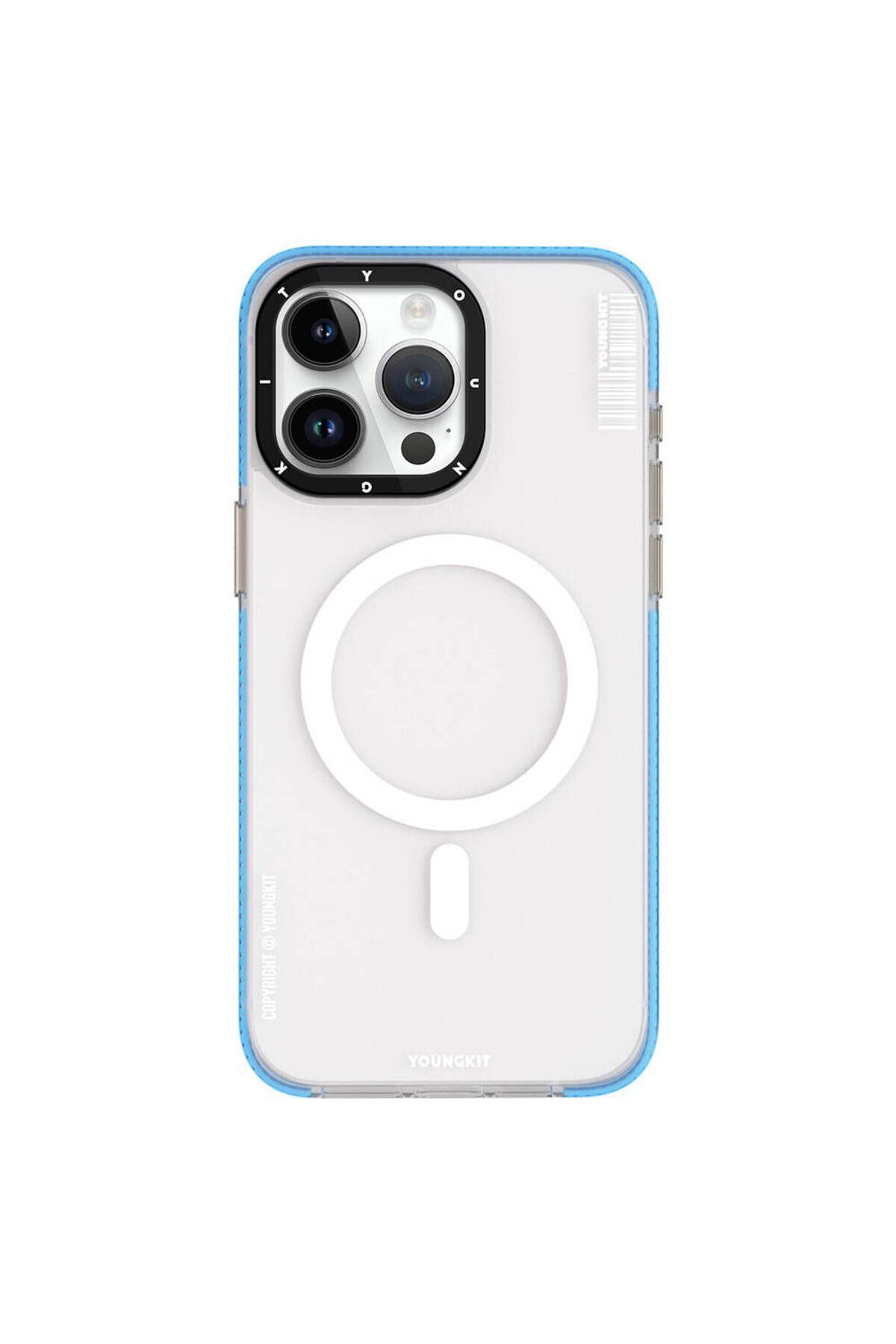 iPhone 15 Pro Max Youngkit Jiansha Serisi Magsafe Uyumlu Kılıf - Mavi