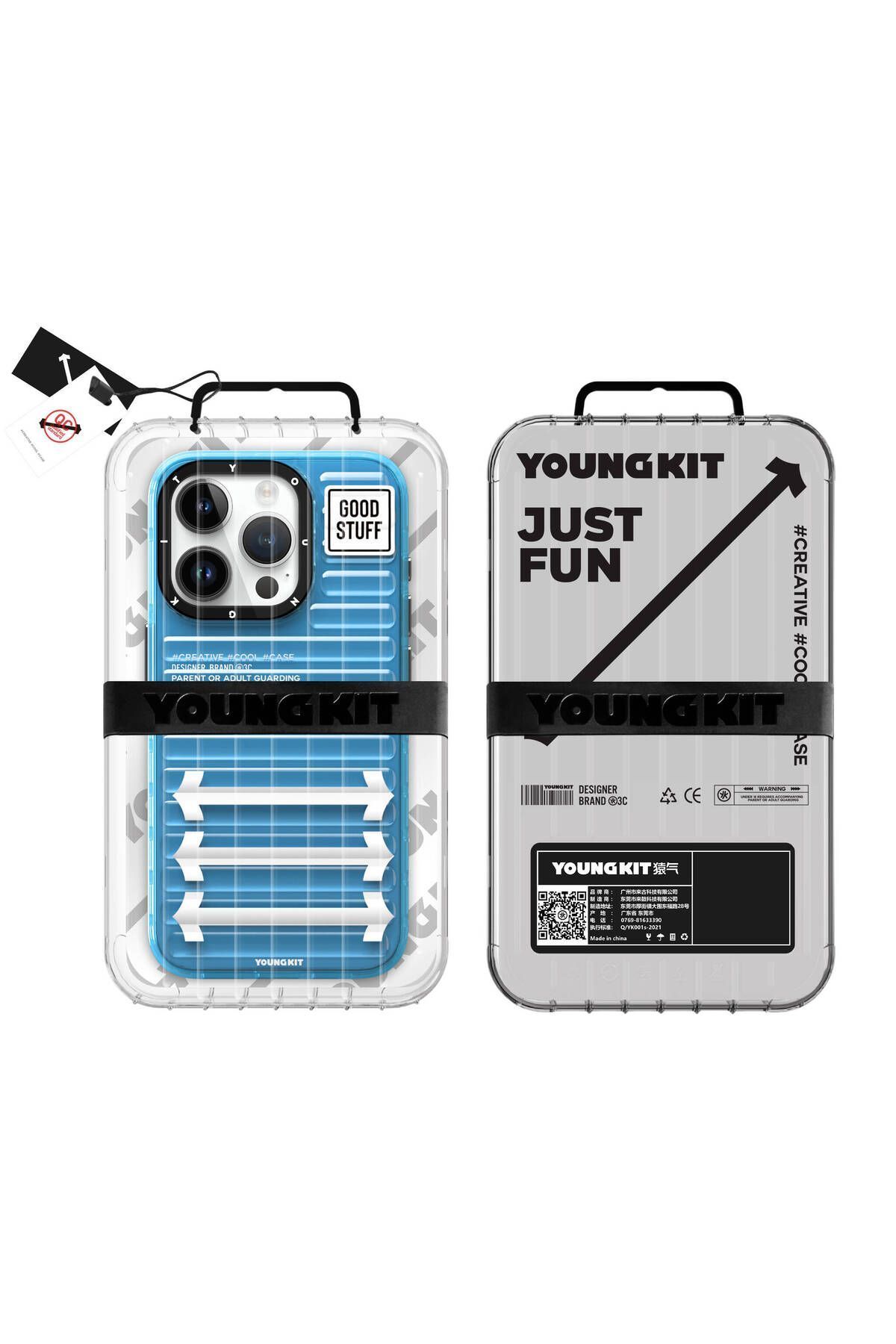 iPhone 15 Pro Max YoungKit Luggage FireFly Serisi Kılıf - Sierra Mavi