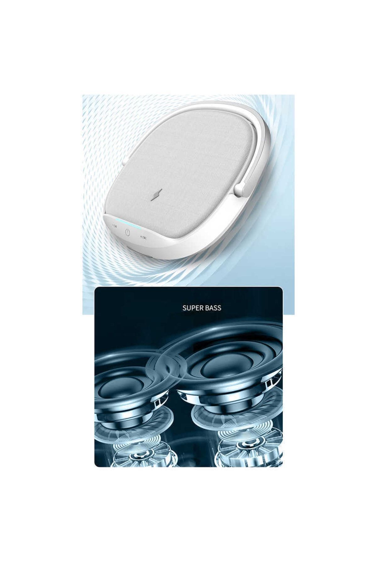 Cep-h Gece Lambalı Ve Kablosuz Şarj Standlı Bluetooth Speaker Hoparlör Y1 5