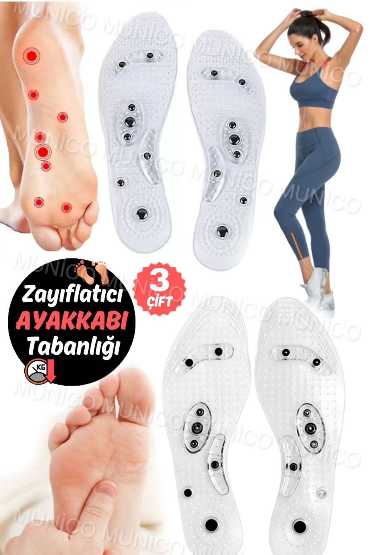 3 Çift Akupunktur Masajı ile Kan Dolaşımını Arttırın Manyetik Masaj Tabanlığı - Yaşlılar için Rahat 3