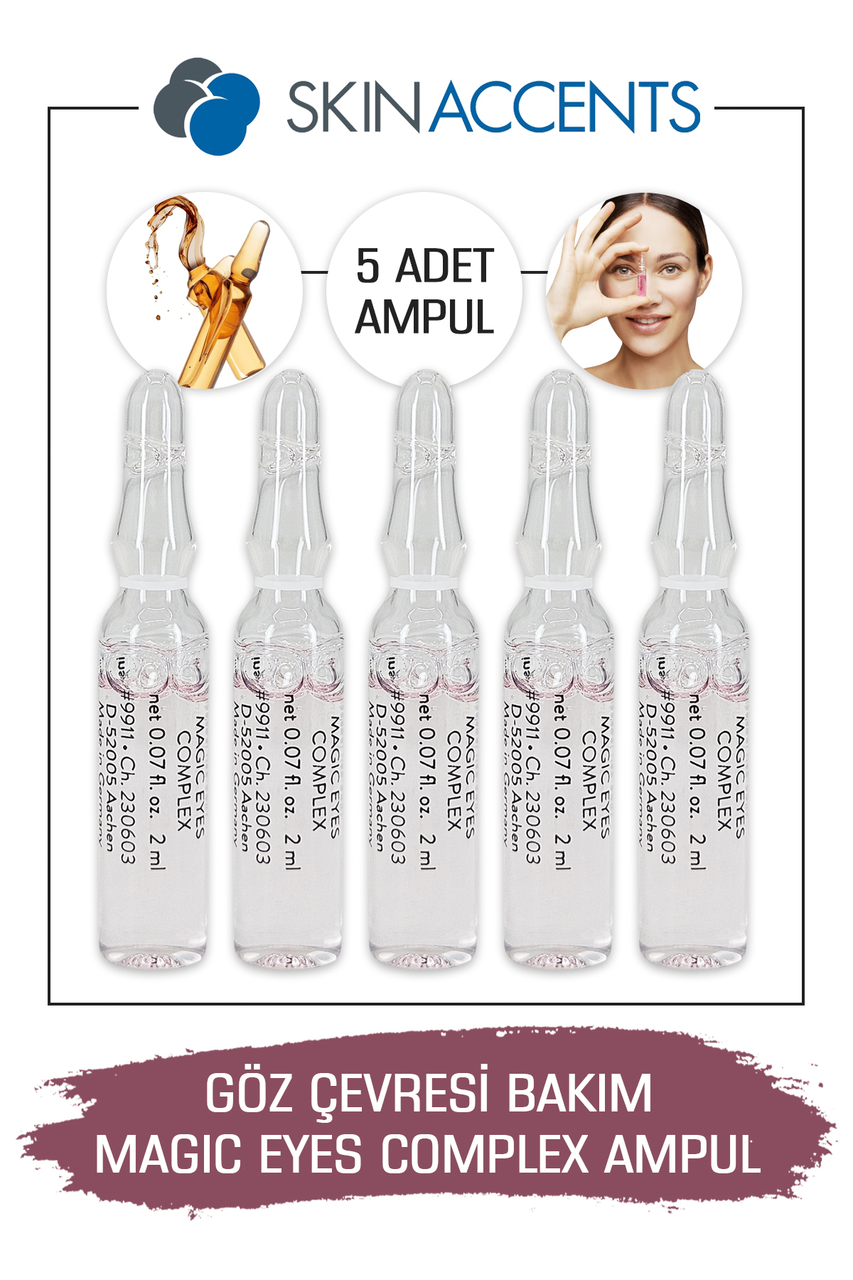Skin Accents 5 adet Göz Çevresi Ampul Alman Serum Dermaroller Dermapen Cilt Bakım Serumu 4251059300482