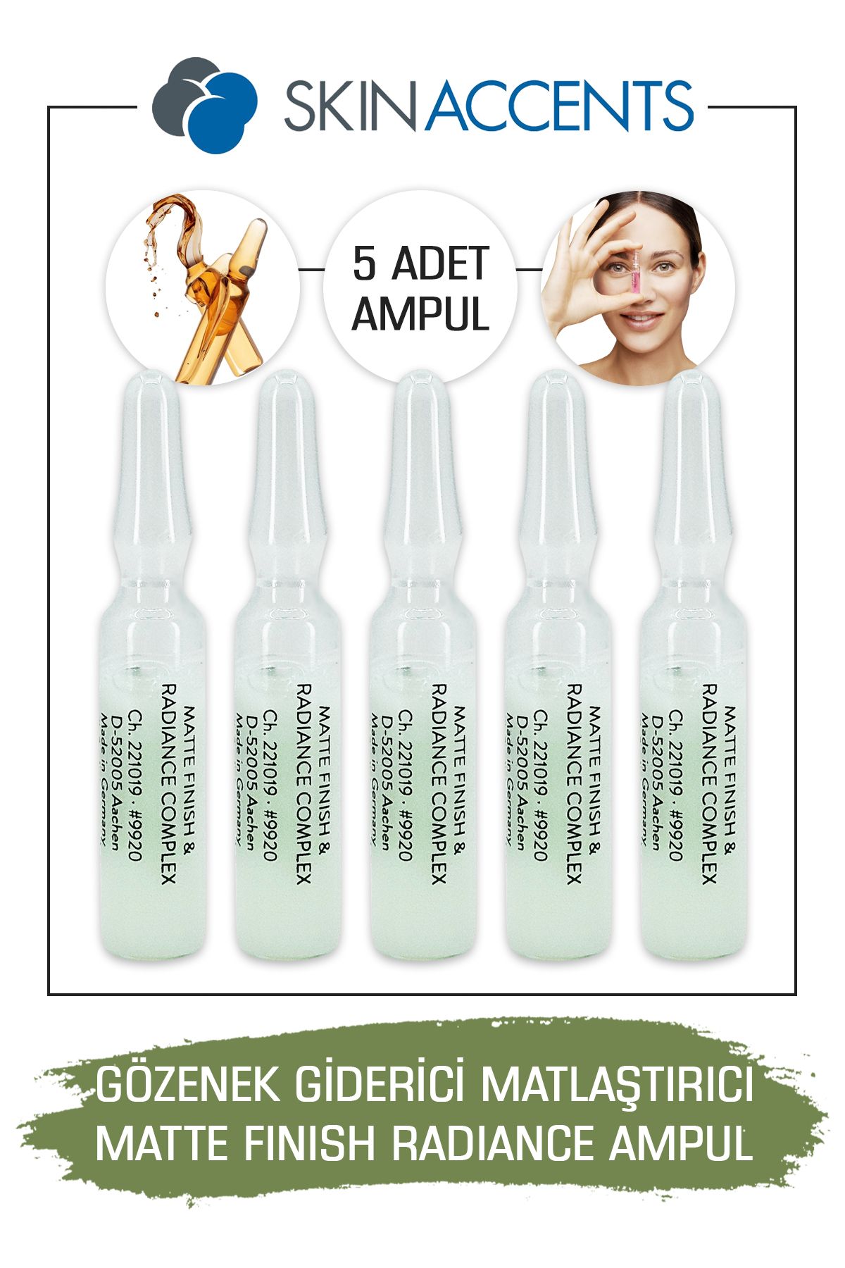 Skin Accents-5 Pcs Pore Removal and Mattifying Serum - Matte Finish and Radiance Complex Skin 1