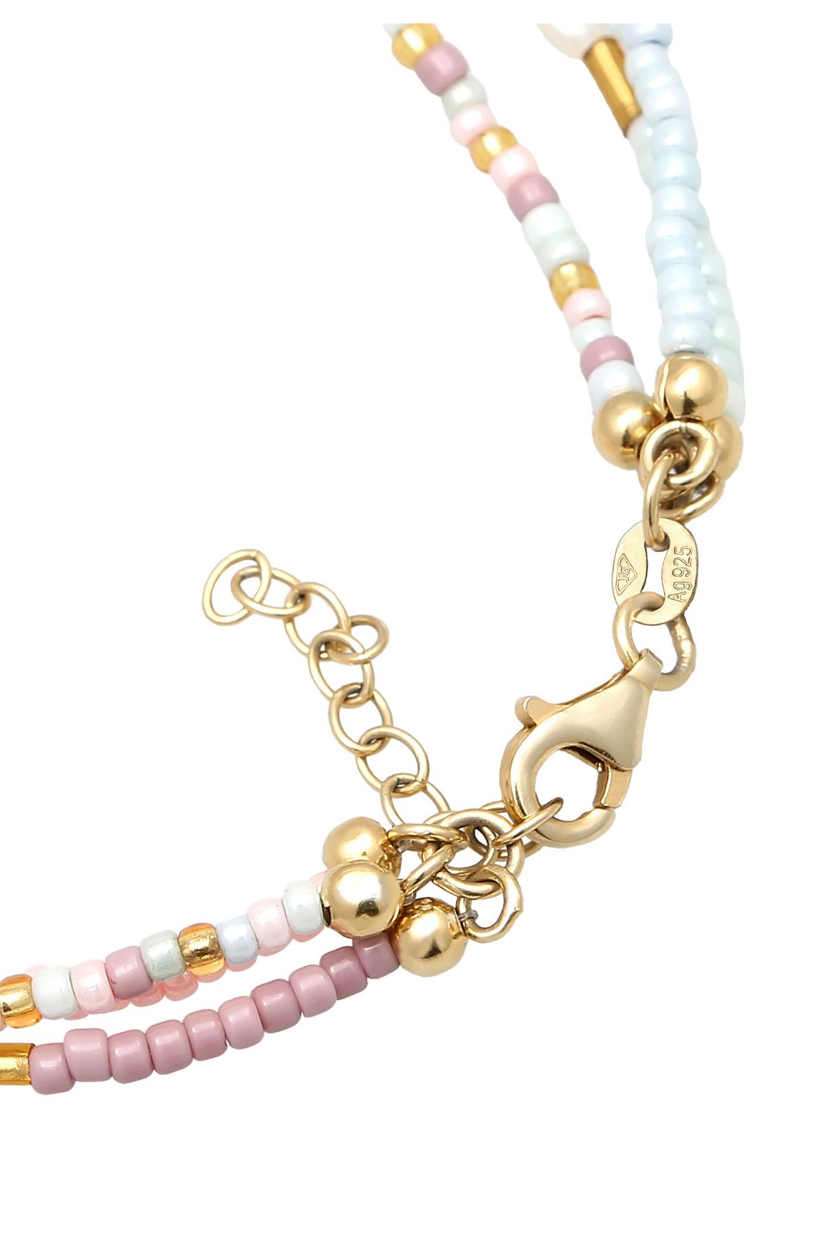 ELLI-925 Silbernes Sußwasserzuchtperlen-Armband – 3 Reihig Glas 3