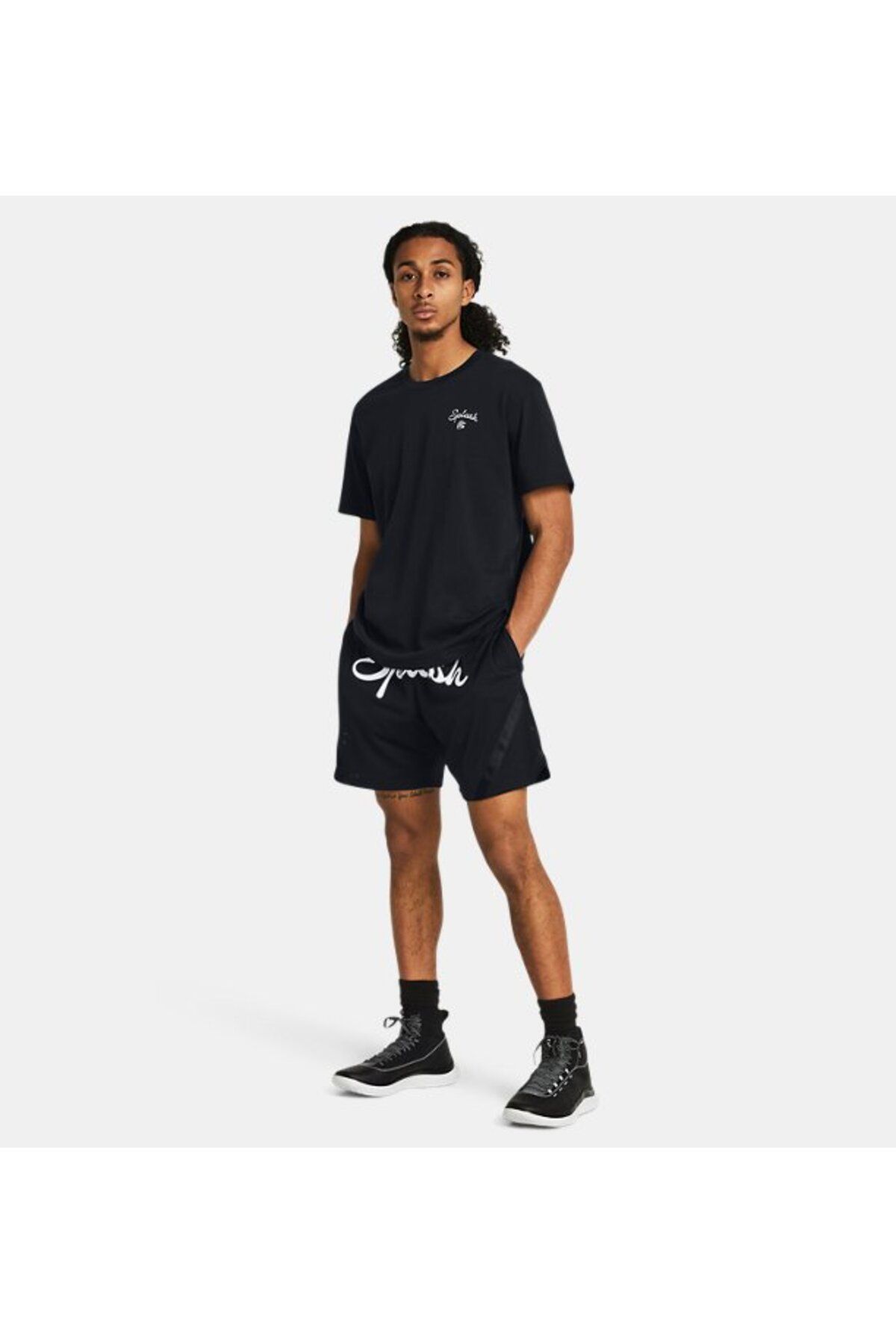 تی شرت ورزشی مشکی مردانه چلپ چلوپ دوزی 001 Under Armour
