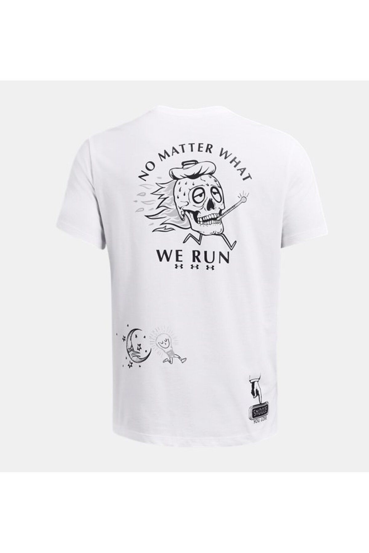 تی شرت ورزشی سفید مردانه UA ما Shortsleeve 1383414 100 را رانینگ می کنیم Under Armour