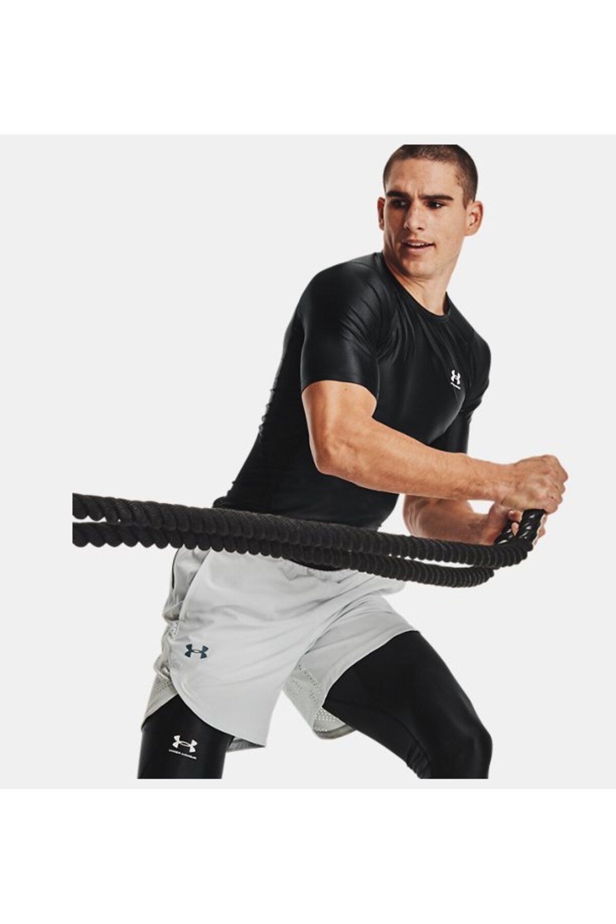 تی شرت ورزشی مشکی مردانه آستین کوتاه فشرده سازی ISO Chill در UA 1365229 001 Under Armour