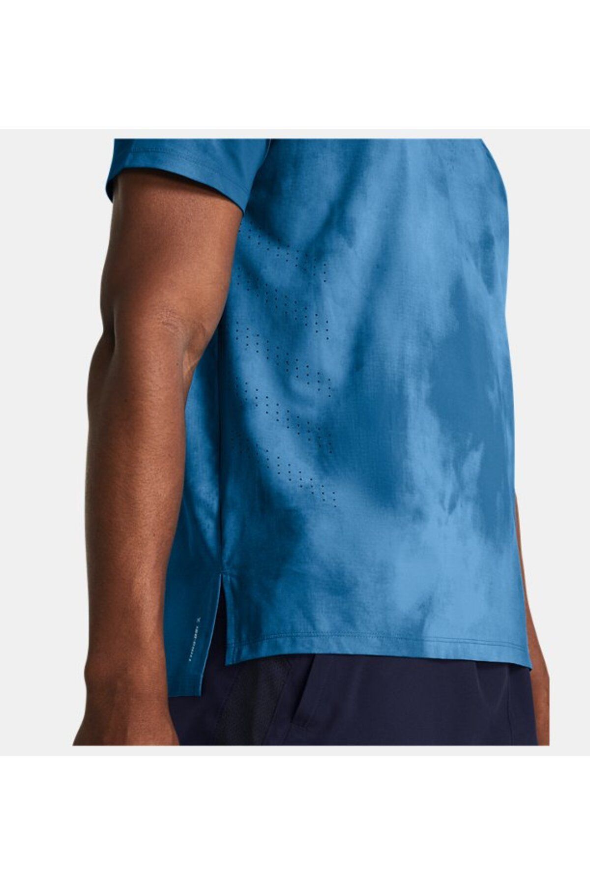 تی شرت ورزشی آبی مردانه آستین کوتاه و شستشوی نخبگان UA 1382615 444 راه اندازی Under Armour