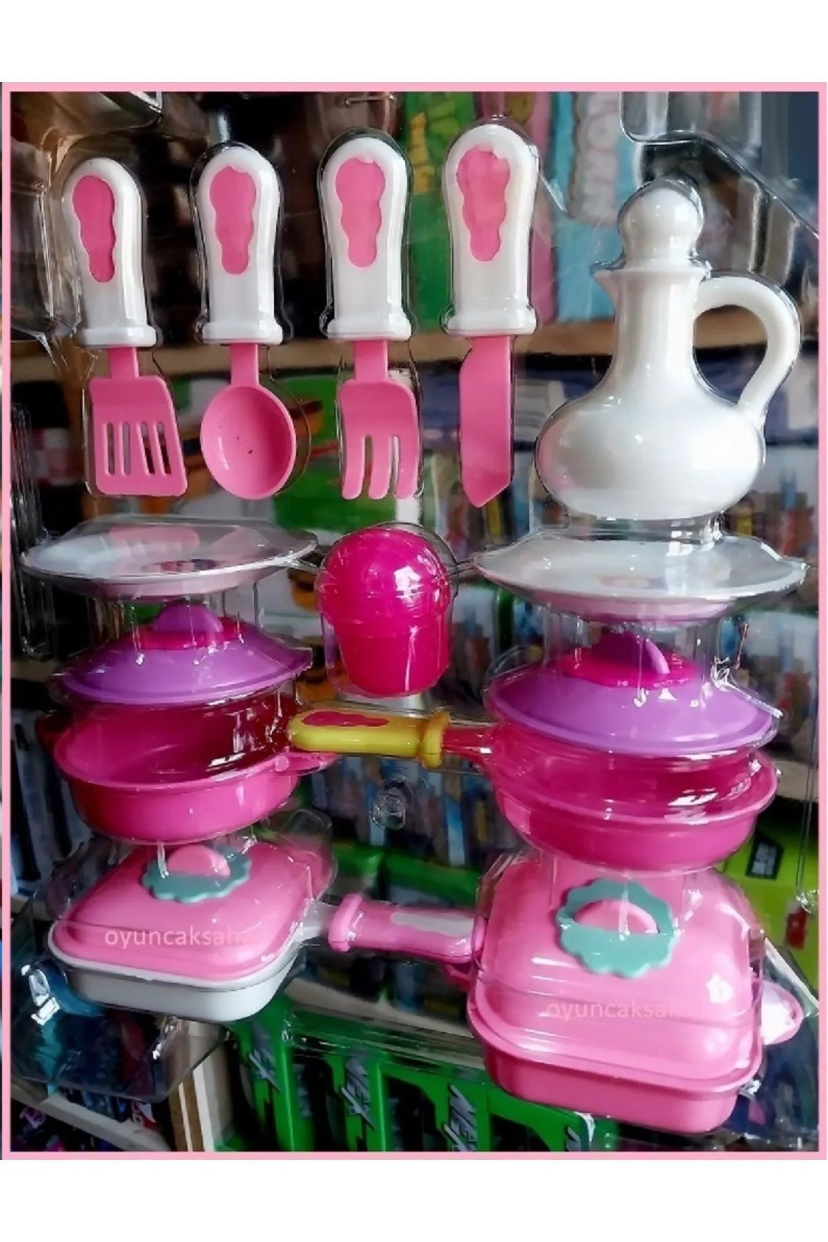 OYUNCAKSAHİLİ 16 Parça Oyuncak Tava Tencere Çatal Bıcak Tuzluk Tabak Yağlık Mutfak Set fotoğrafı 4 (önizleme)