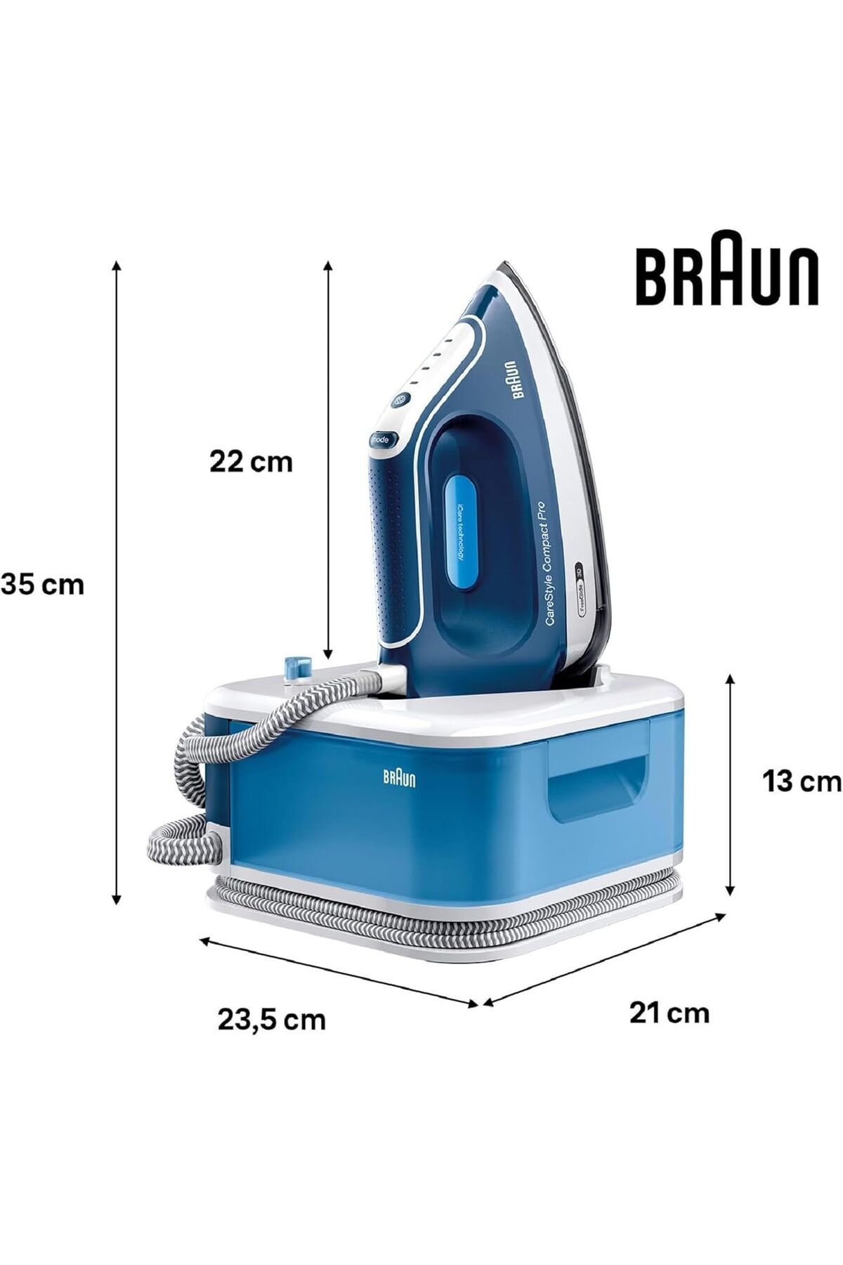 Braun-CareStyle Compact Pro Steam Generator Vertical Steaming, iCare, Turbo mode, Auto Off - IS 2565 1