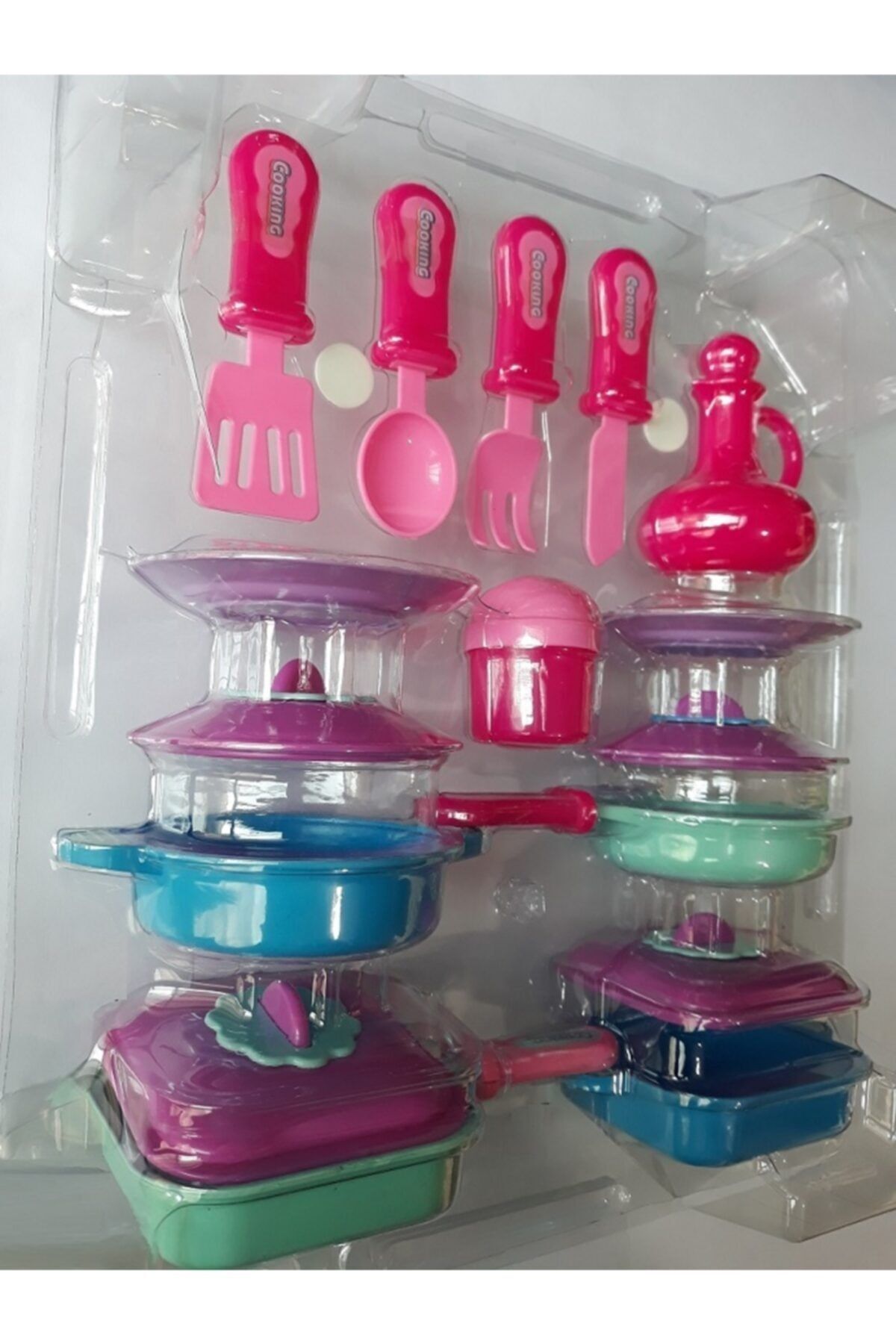 OYUNCAKSAHİLİ 16 Parça Oyuncak Tava Tencere Çatal Bıcak Tuzluk Tabak Yağlık Mutfak Set fotoğrafı 5 (önizleme)