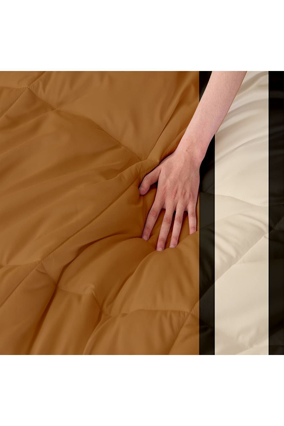 3D ELSE HALI-Double Person Microfiber Quilted - Minimal Patterned Duvet and Pillowcase Sleeping Set 4