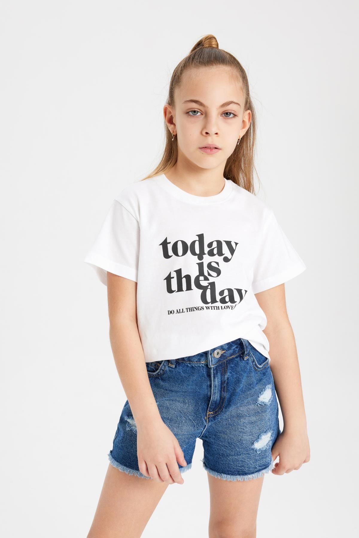 تی شرت دخترانه دفاکتو | B5123A824SM Defacto - Image 4