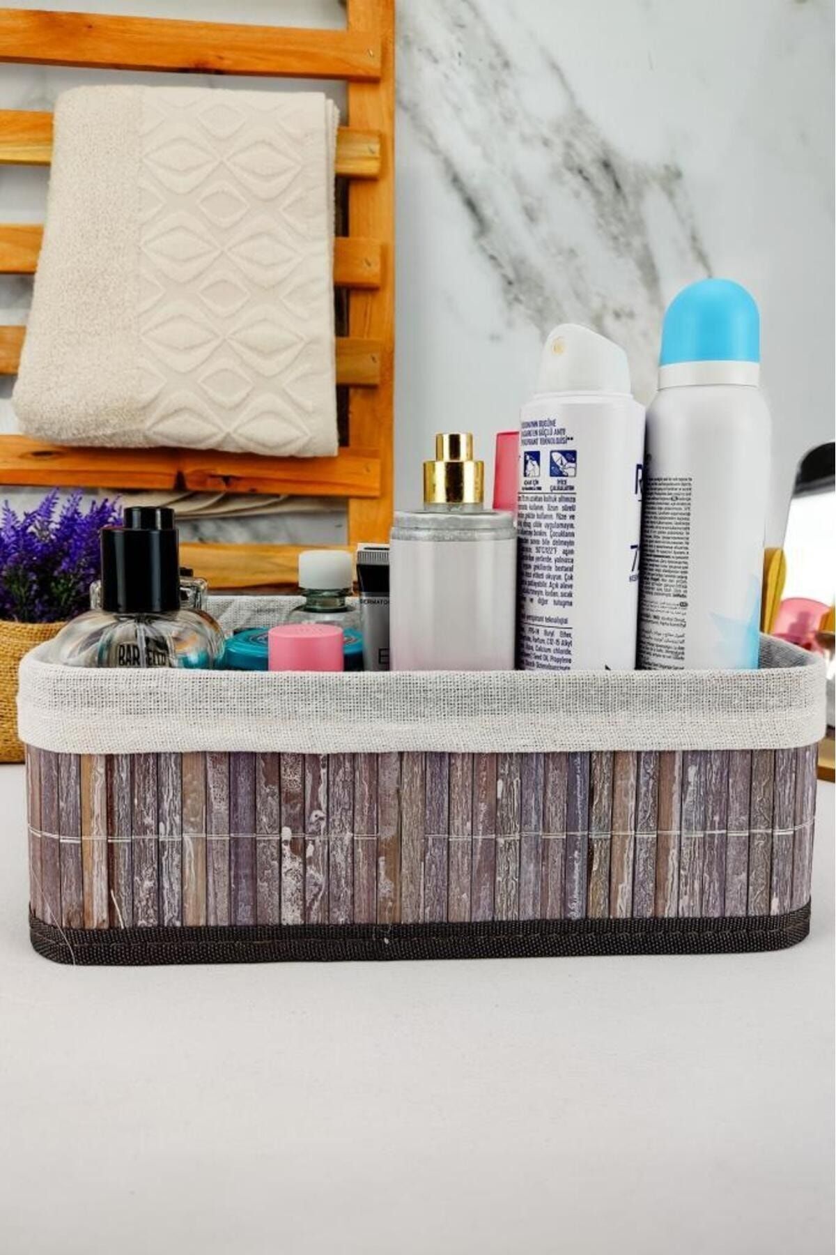Digithome-Medium Size Bamboo Storage Box - Multi-Purpose Gray Organizer 29X19X10 cm - Cl-6006-2 C1-1-121 3
