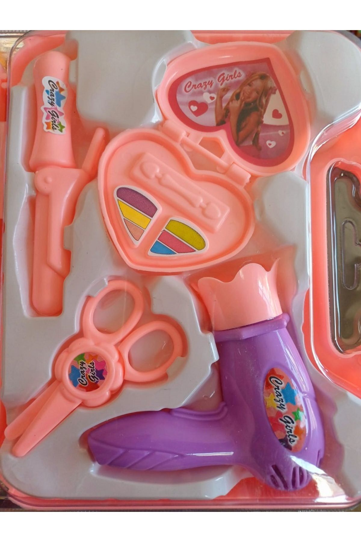 OYUNCAKSAHİLİ Çantalı Makyaj Güzellik Çantası 11 parça Oyuncak Fön Fotoğraf Ayna Ruj Parfüm Açılır Çanta Evcilik fotoğrafı 3 (önizleme)