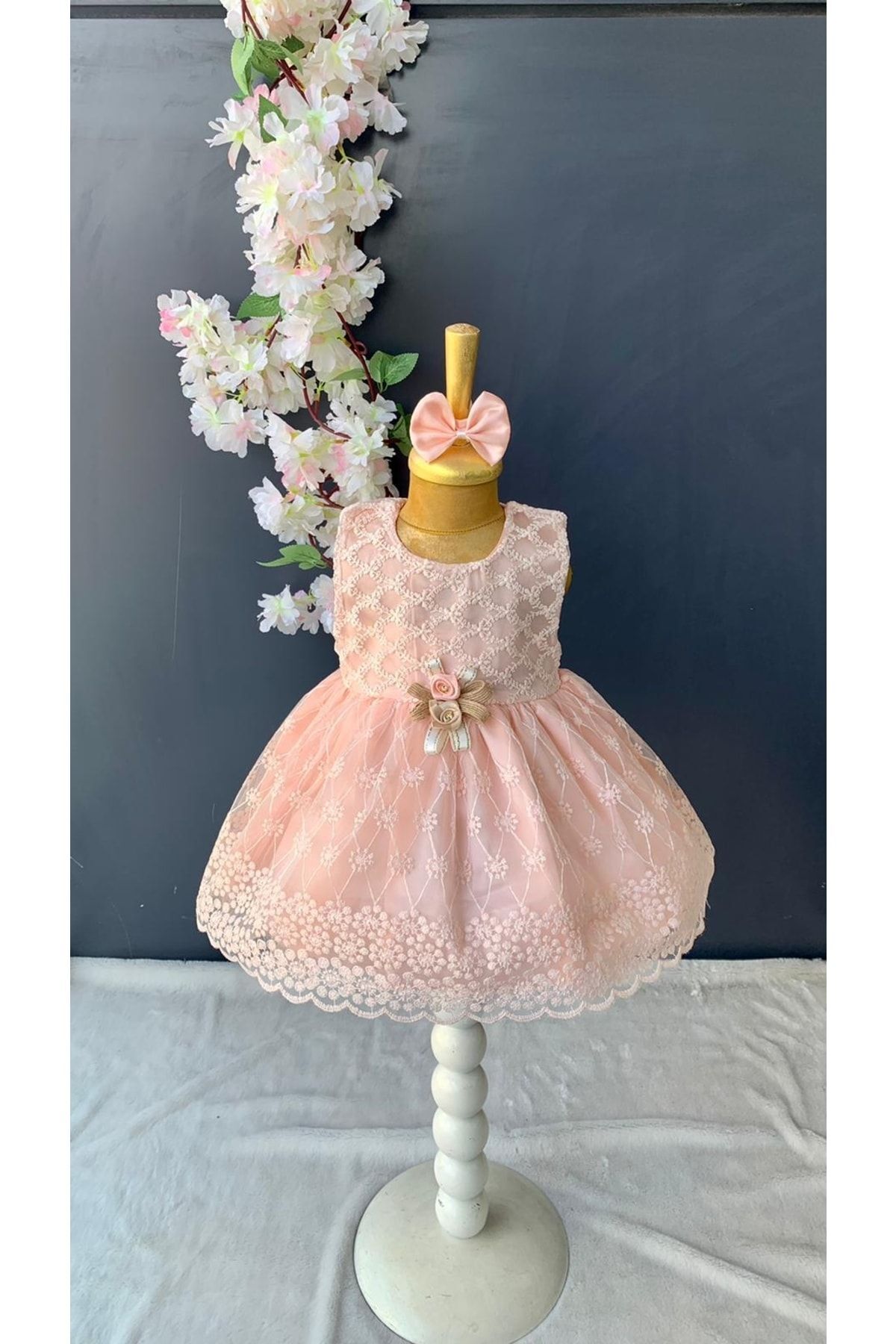 Petite Ponpon Baby Kız Bebek Yenidoğan Mevlüt Elbisesi Bebek Hediyelik Mevlütlük Elbise fotoğrafı 4 (önizleme)