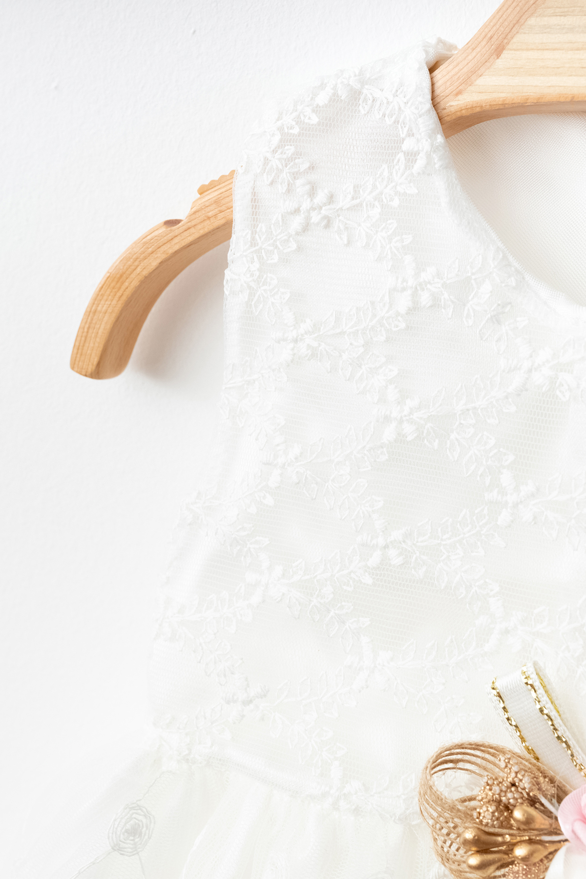 Petite Ponpon Baby Kız Bebek Yenidoğan Mevlüt Elbisesi Bebek Hediyelik Mevlütlük Elbise fotoğrafı 3 (önizleme)