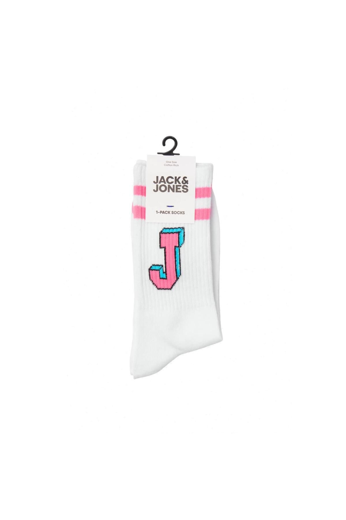 Jack & Jones-12250749 Jacsingle J - جوارب تنس باللون الأبيض والوردي 1
