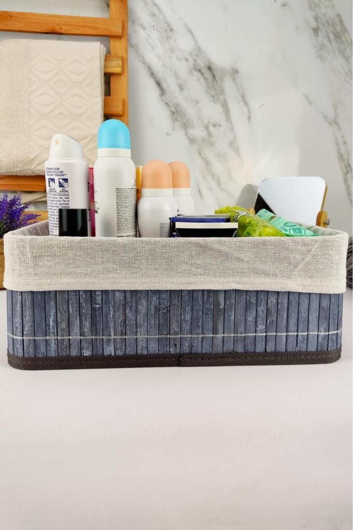 Digithome-Large Size Bamboo Storage Box - Multi-Purpose Organizer Gray 33X23X12 cm - Cl-6005-2 C1-1-121 3
