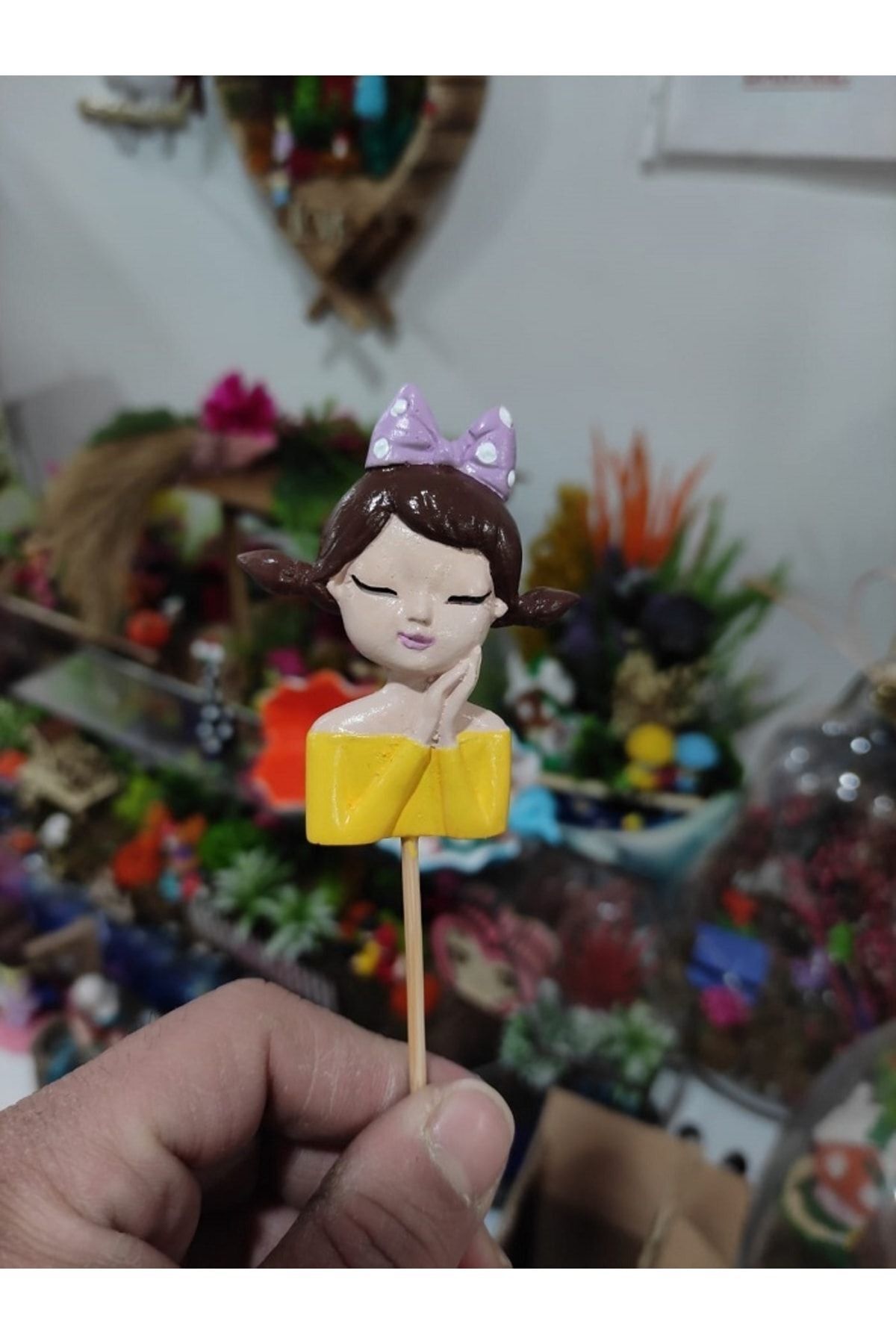 Kız Obje Saksı Süsü Teraryum Obje Teraryum Diorama Malzemeleri Minyatür Obje