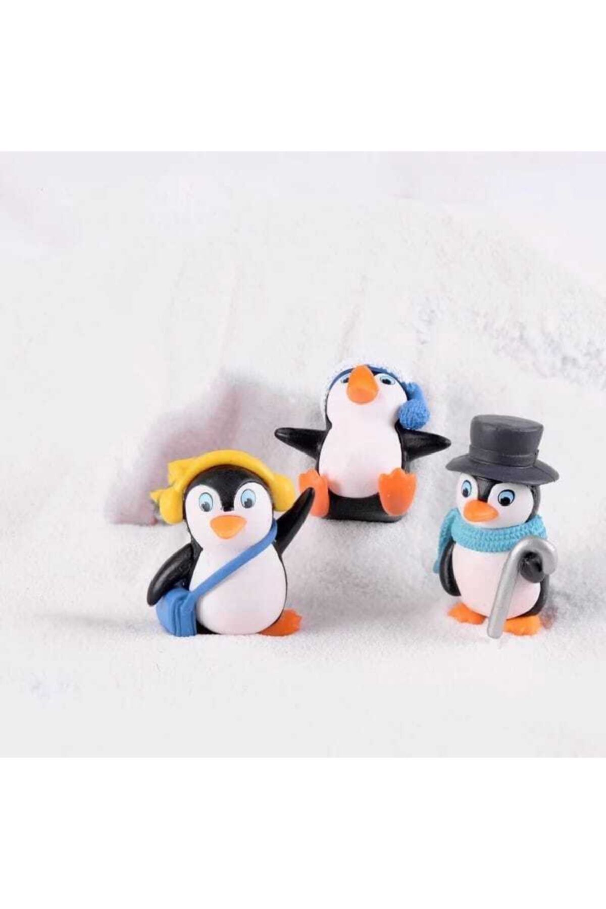 3'lü Penguen Teraryum Süsleri Teraryum Obje Minyatür Obje