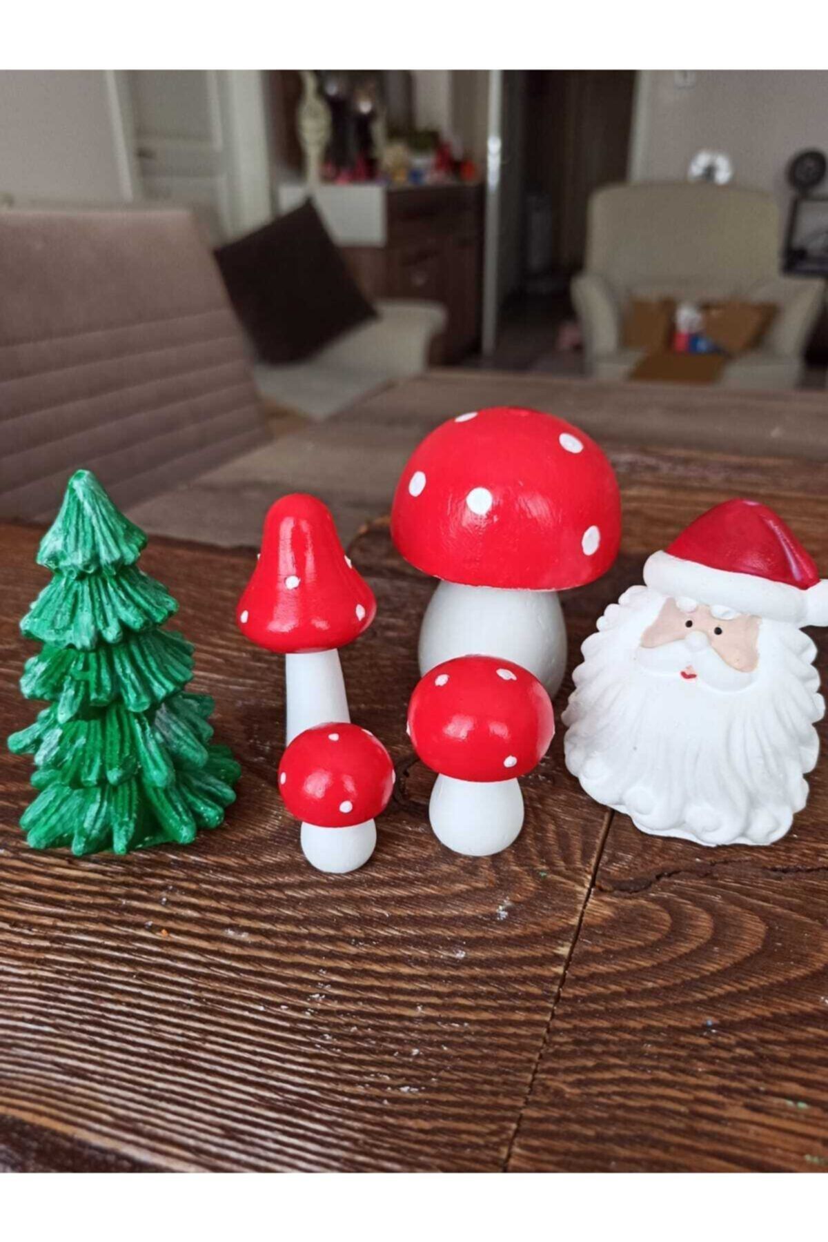 Mantarlar, Ağaç, Noel Baba Teraryum Obje Minyatür Obje Teraryum Diorama Malzemeleri