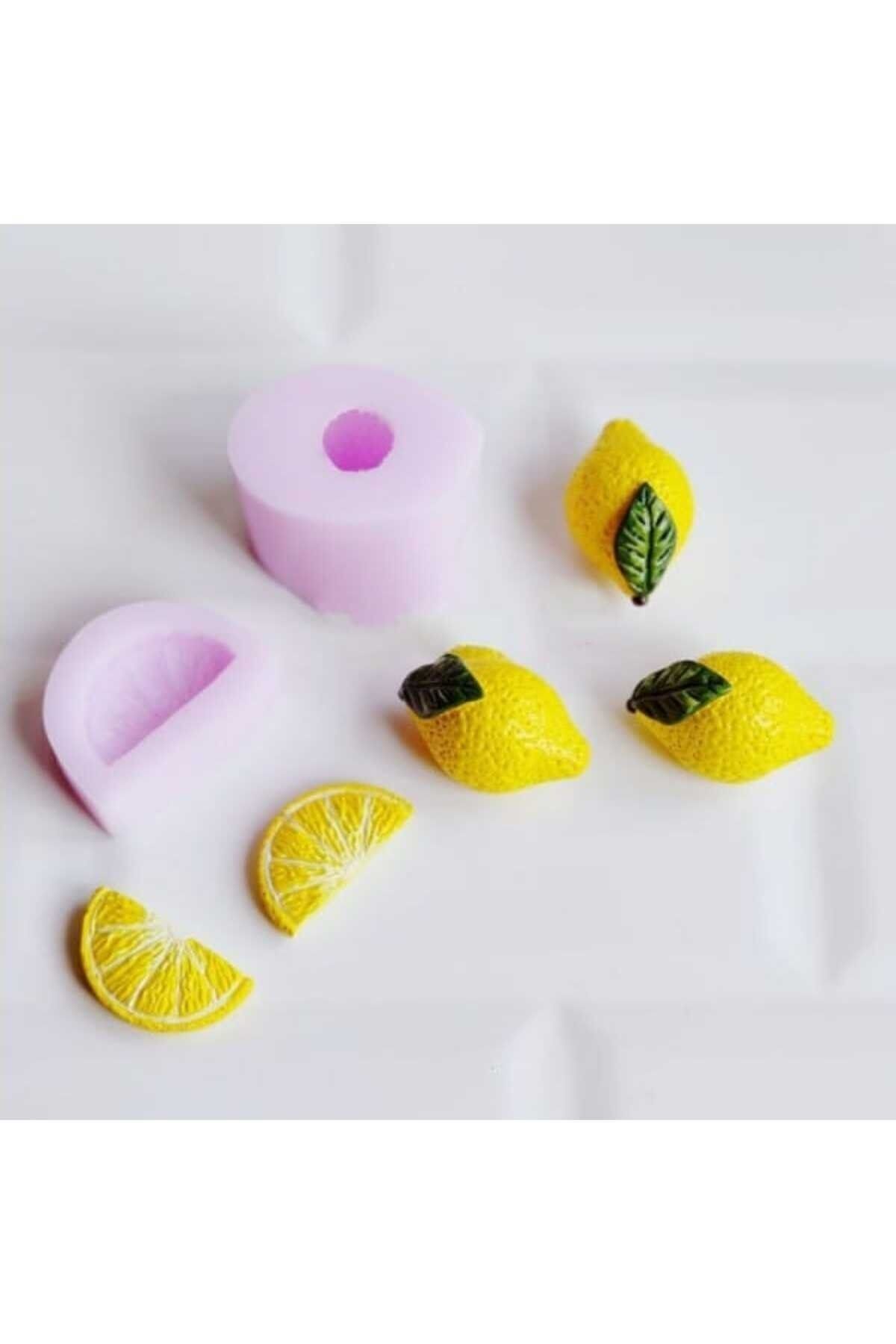 Limon 5'li Maket Kürdanlı Cupcake Pasta Süsü Doğum Günü Süsleri Kürdan Süsü