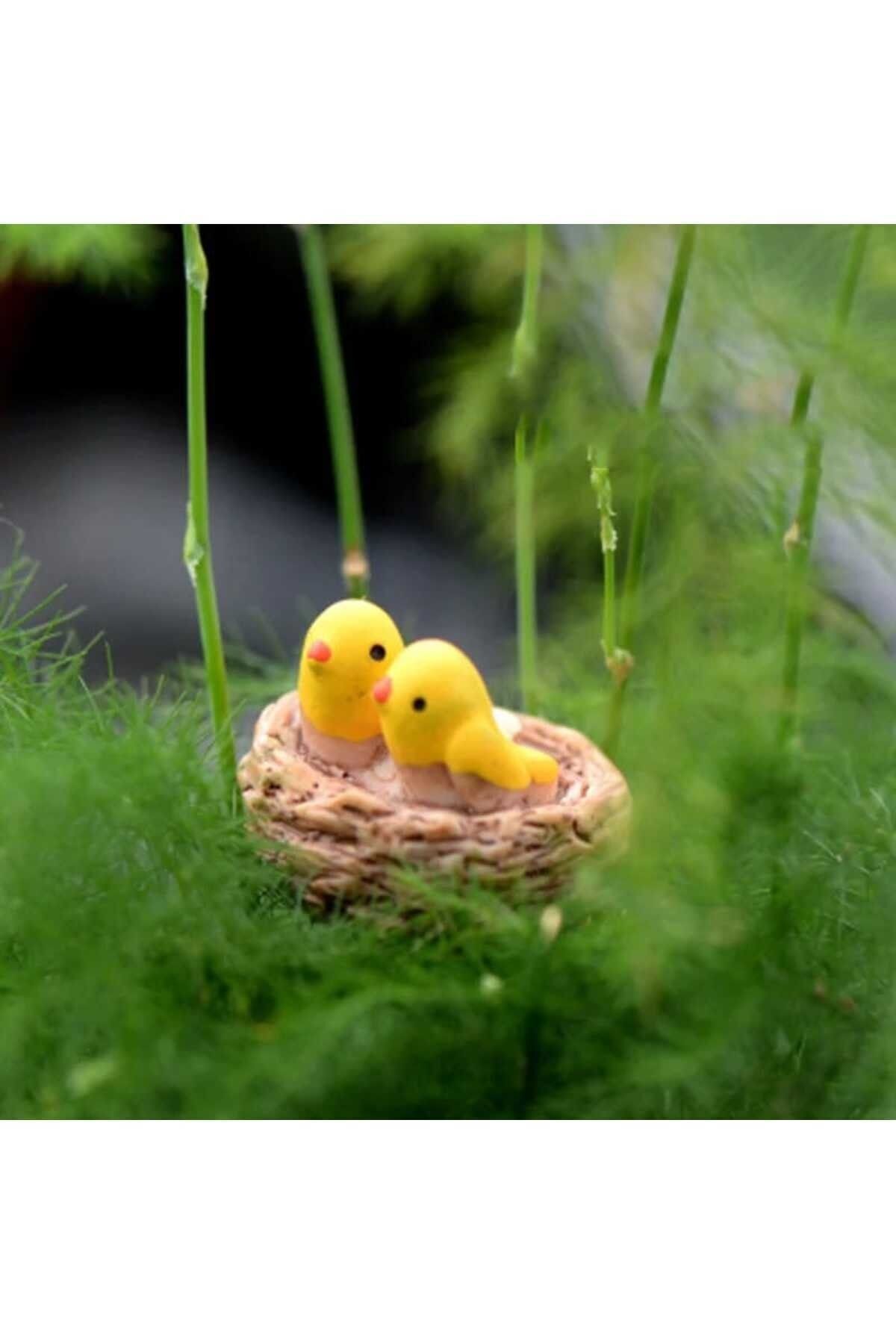 Minik Kuşlar Maket Kürdanlı Cupcake Pasta Süsü Doğum Günü Süsleri Kürdan Süsü