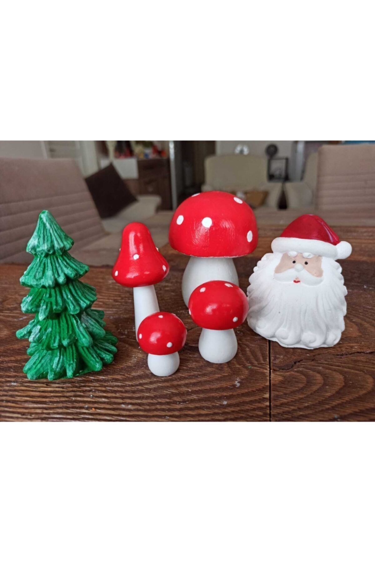 Mantarlar, Ağaç, Noel Baba Teraryum Obje Minyatür Obje Teraryum Malzemeleri