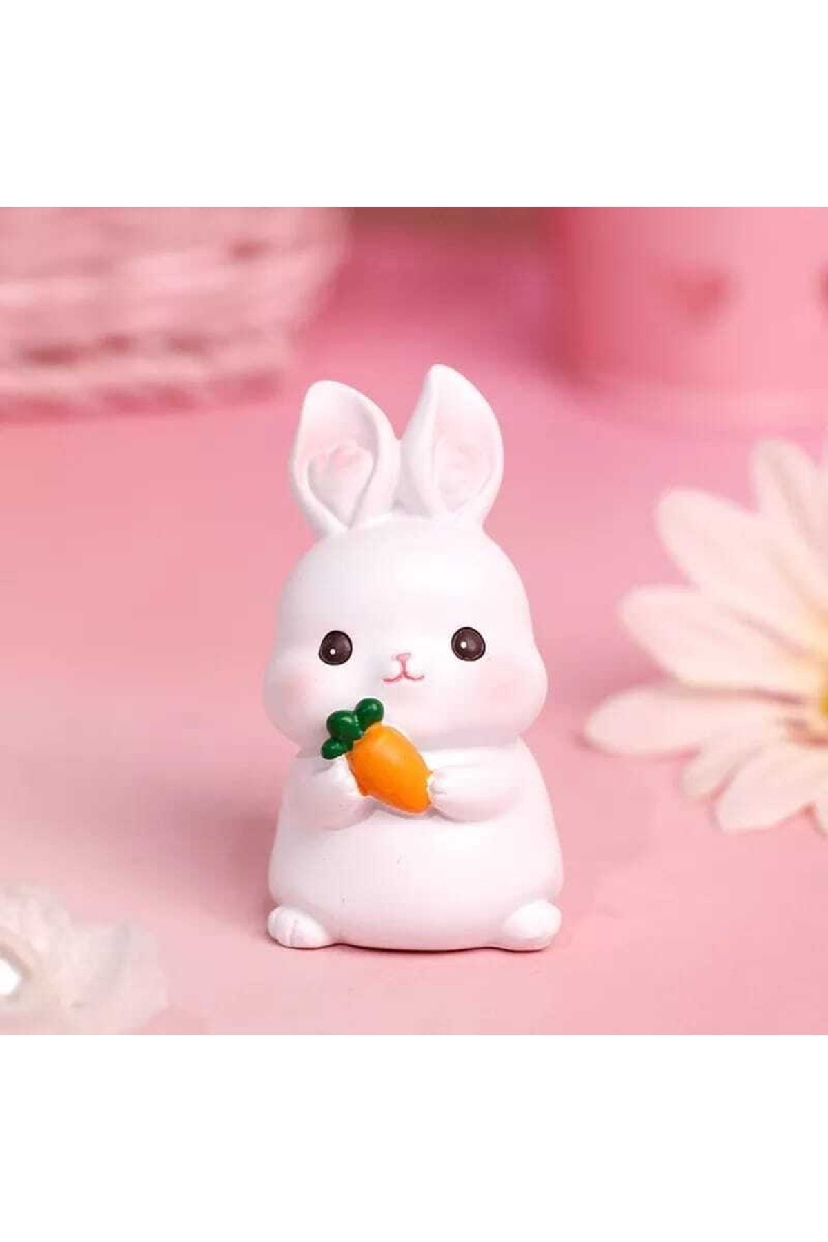 2'li Tavşan Minyatür Figür Mini Figür Minyatür Eşya Dekor Diorama